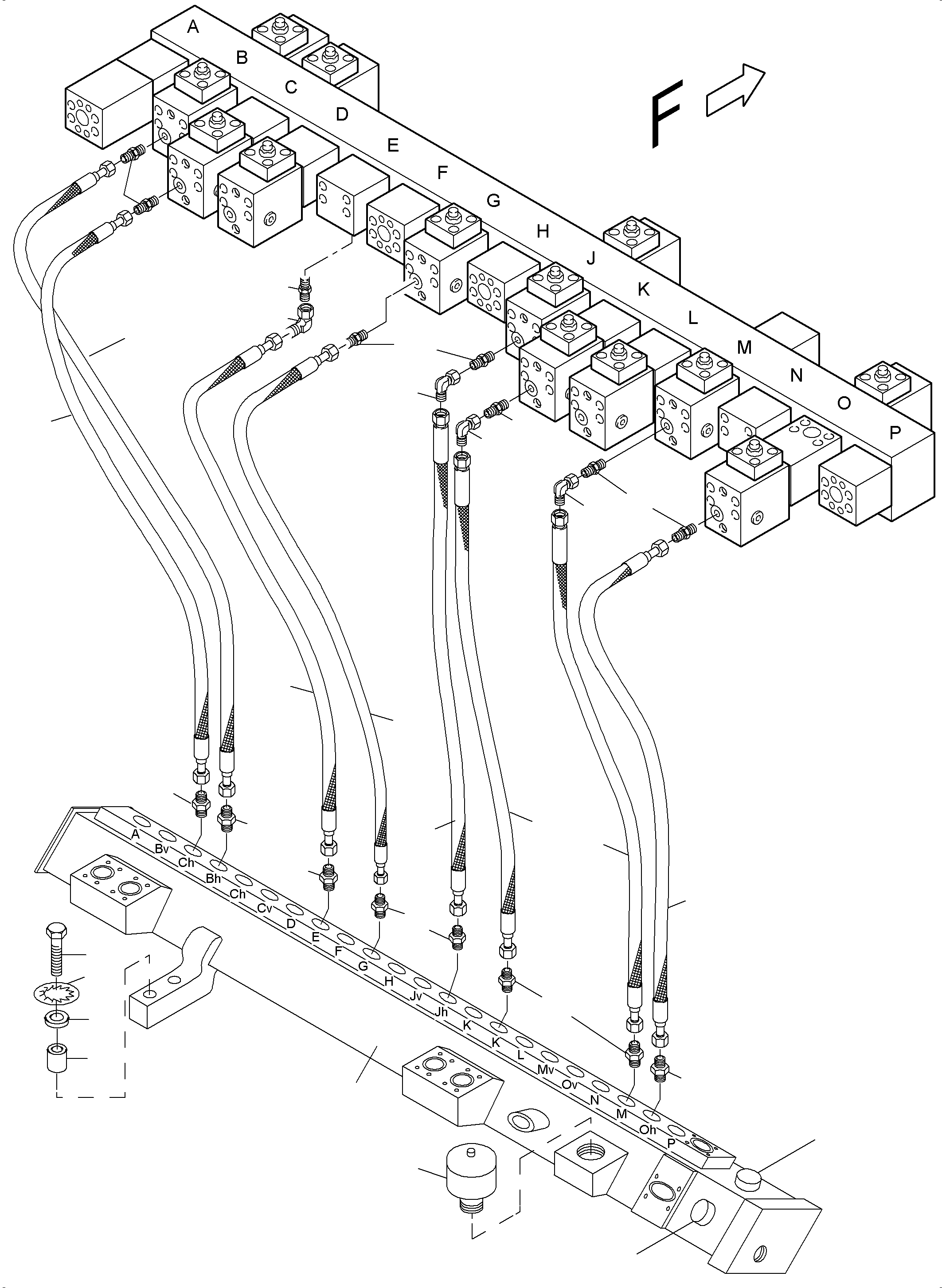 Excavators Mining Komatsu / PC4000-6 S/N 08263(G08263) / Return lines - manifold FS(359-1862 : 359-1862)