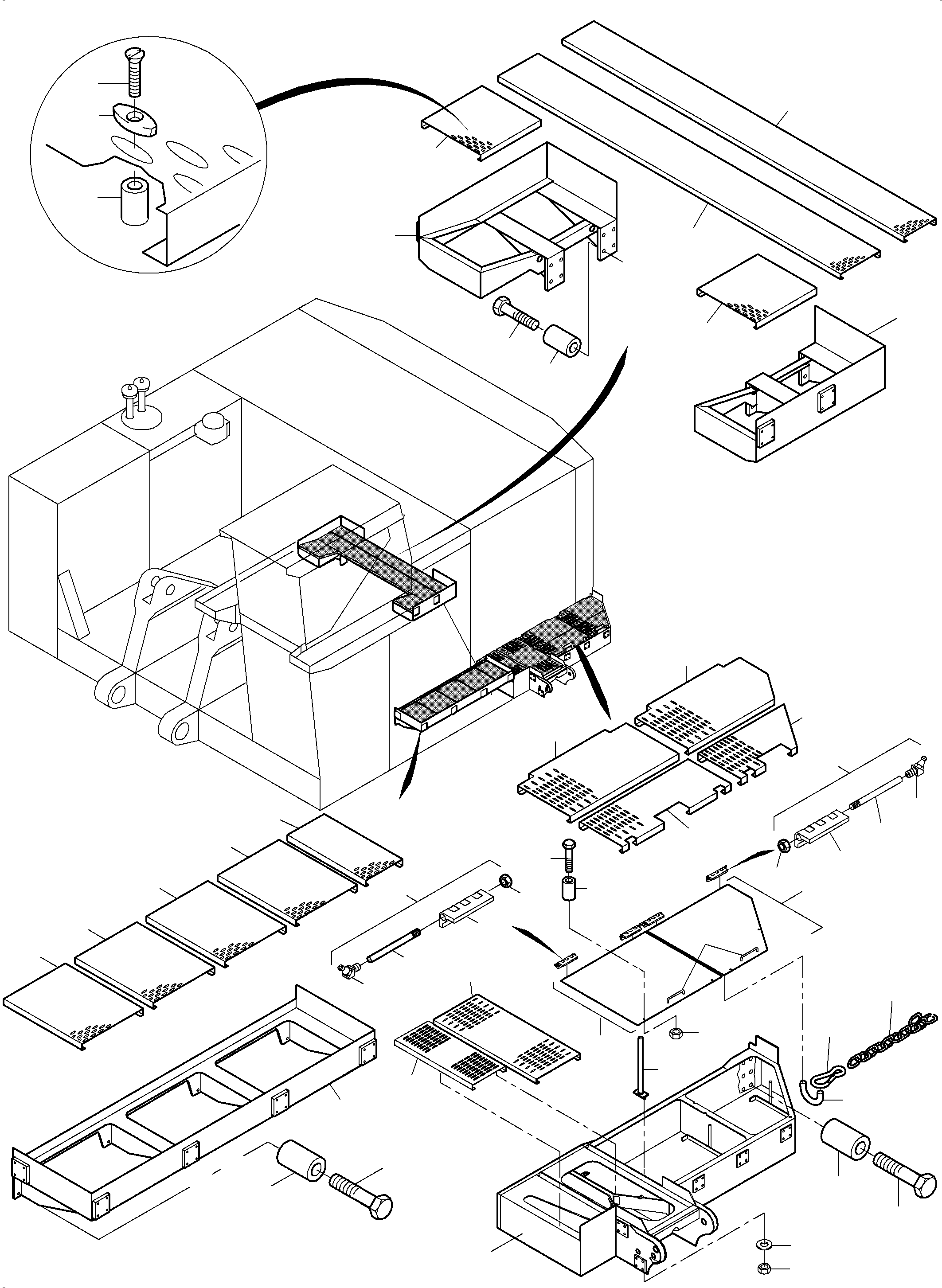 Komatsu parts book diagram for PC4000-6E S/N 08265: PLATFORM + ROOF WALK