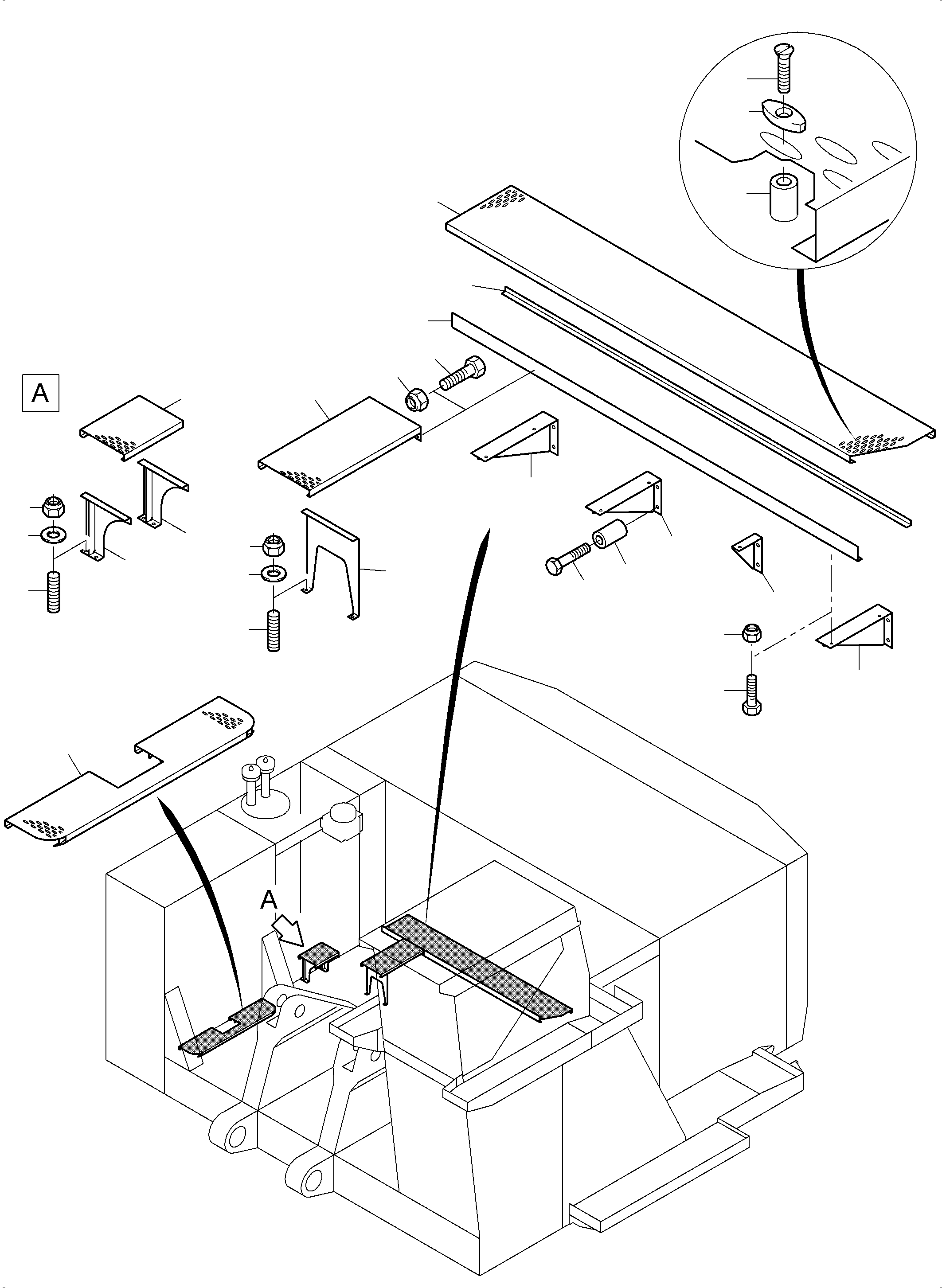Komatsu parts book diagram for PC4000-6E S/N 08265: PLATFORM + ROOF WALK