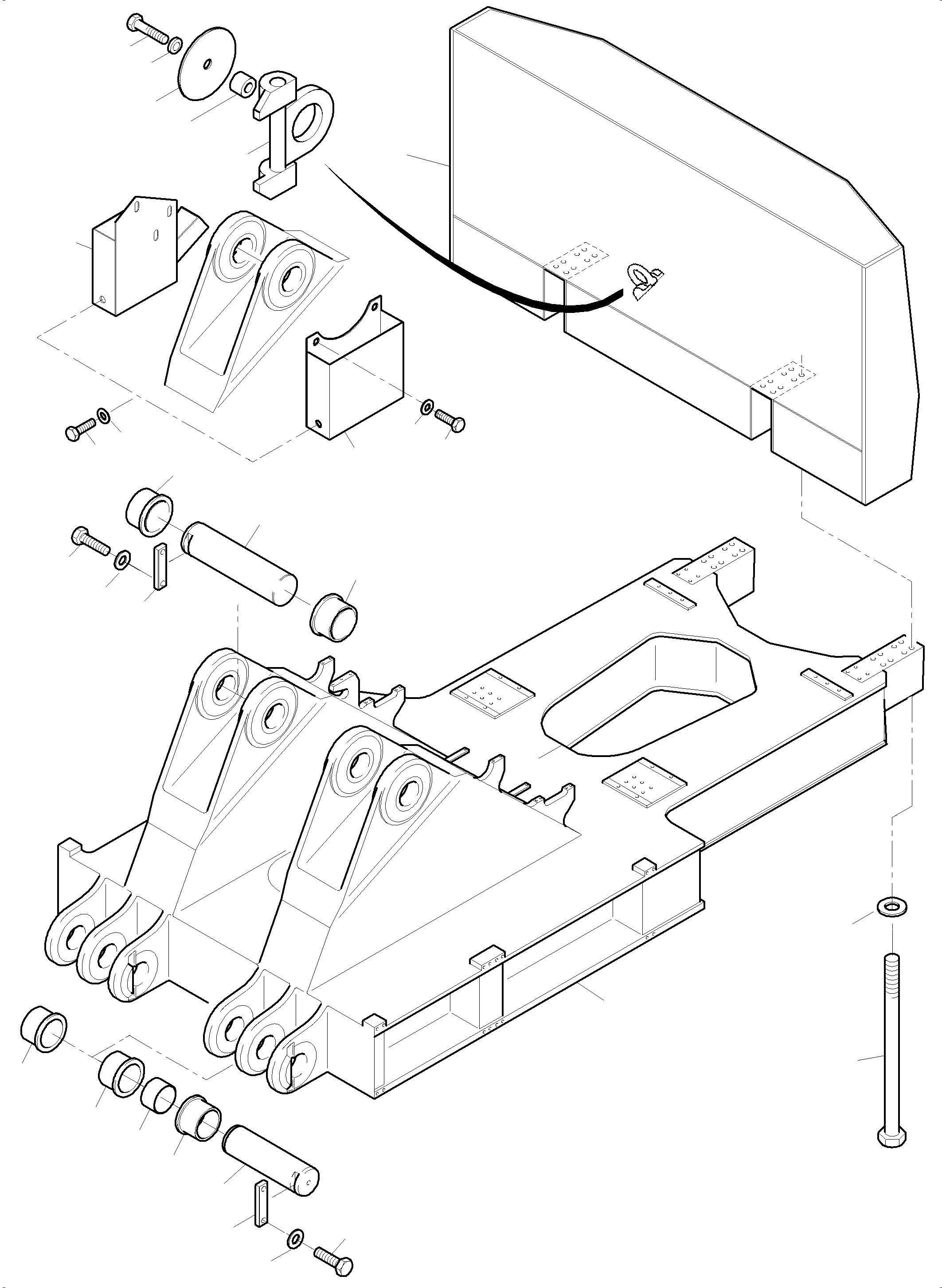 Komatsu parts book diagram for PC4000-6E S/N 08265: PIN, BOOM - COUNTERWEIGHT