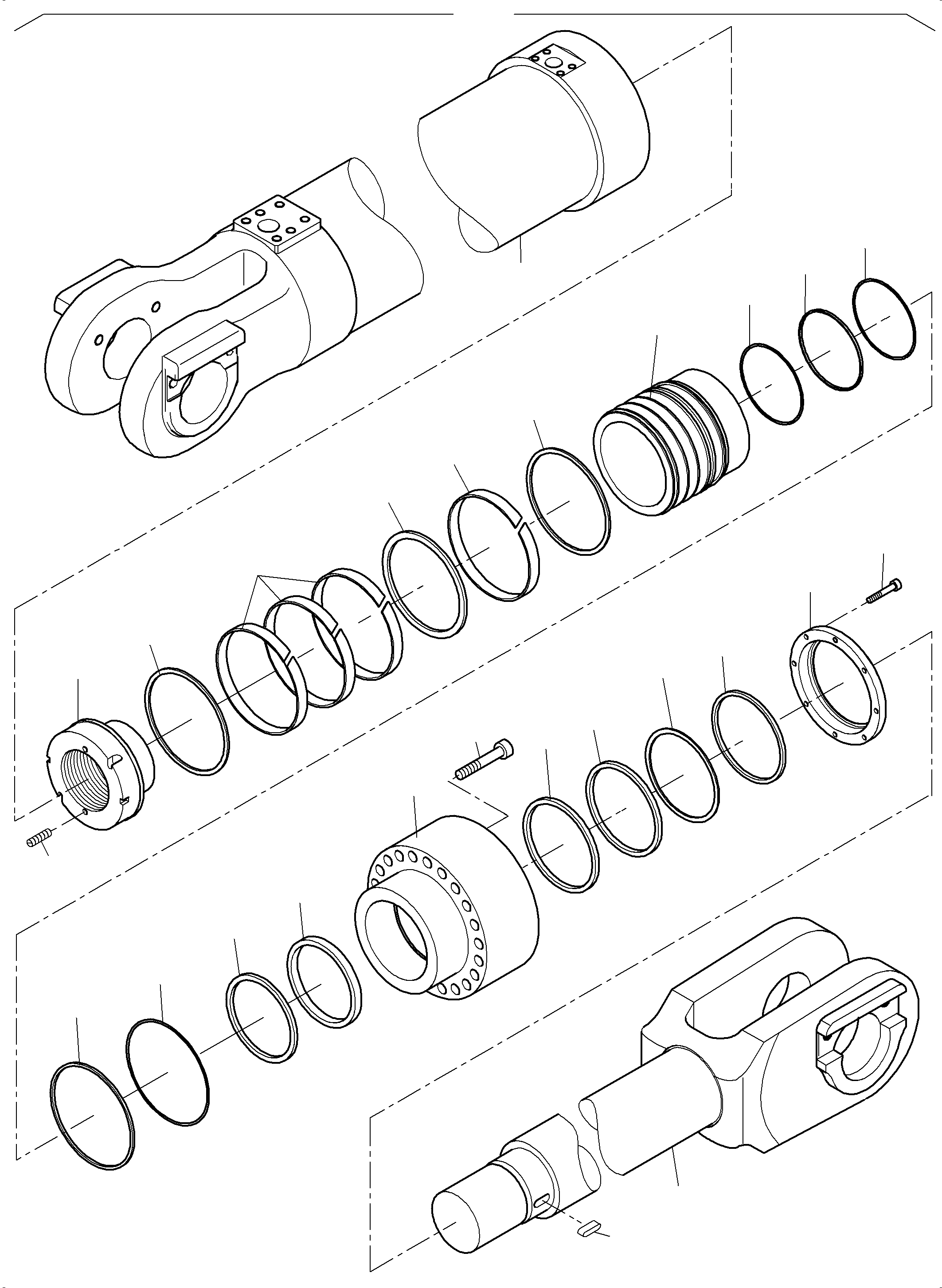 Komatsu parts book diagram for PC4000-6E S/N 08265: STICK CYLINDER