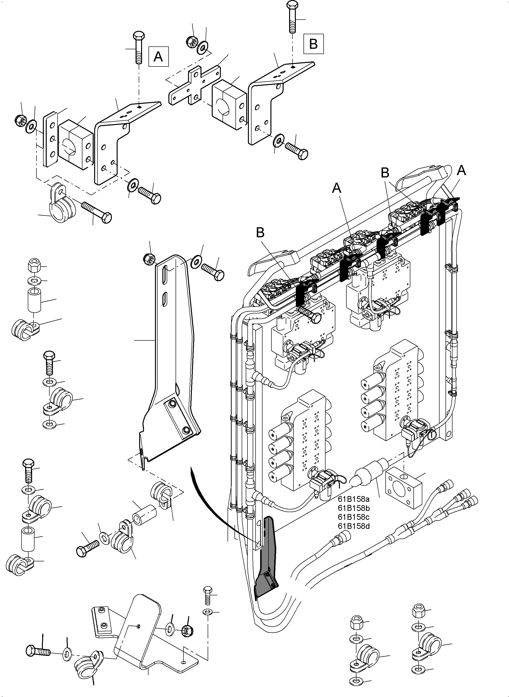 Komatsu parts book diagram for PC4000-6E S/N 08265: CABLES - CONTROL BLOCKS - H.P.-FILTER