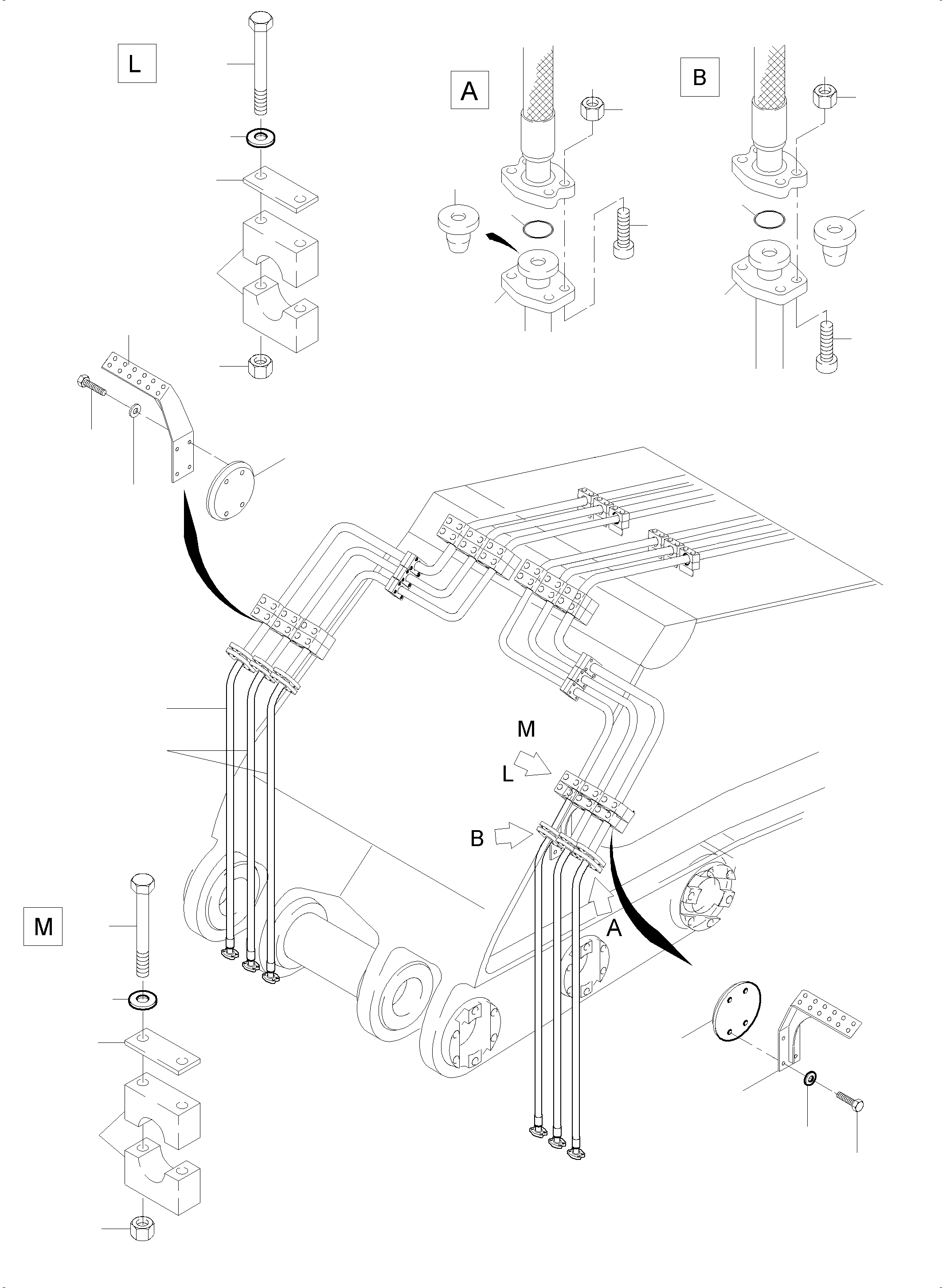Komatsu parts book diagram for PC4000-6E S/N 08265: BULLCLAM BUCKET BOOM 7,15 M