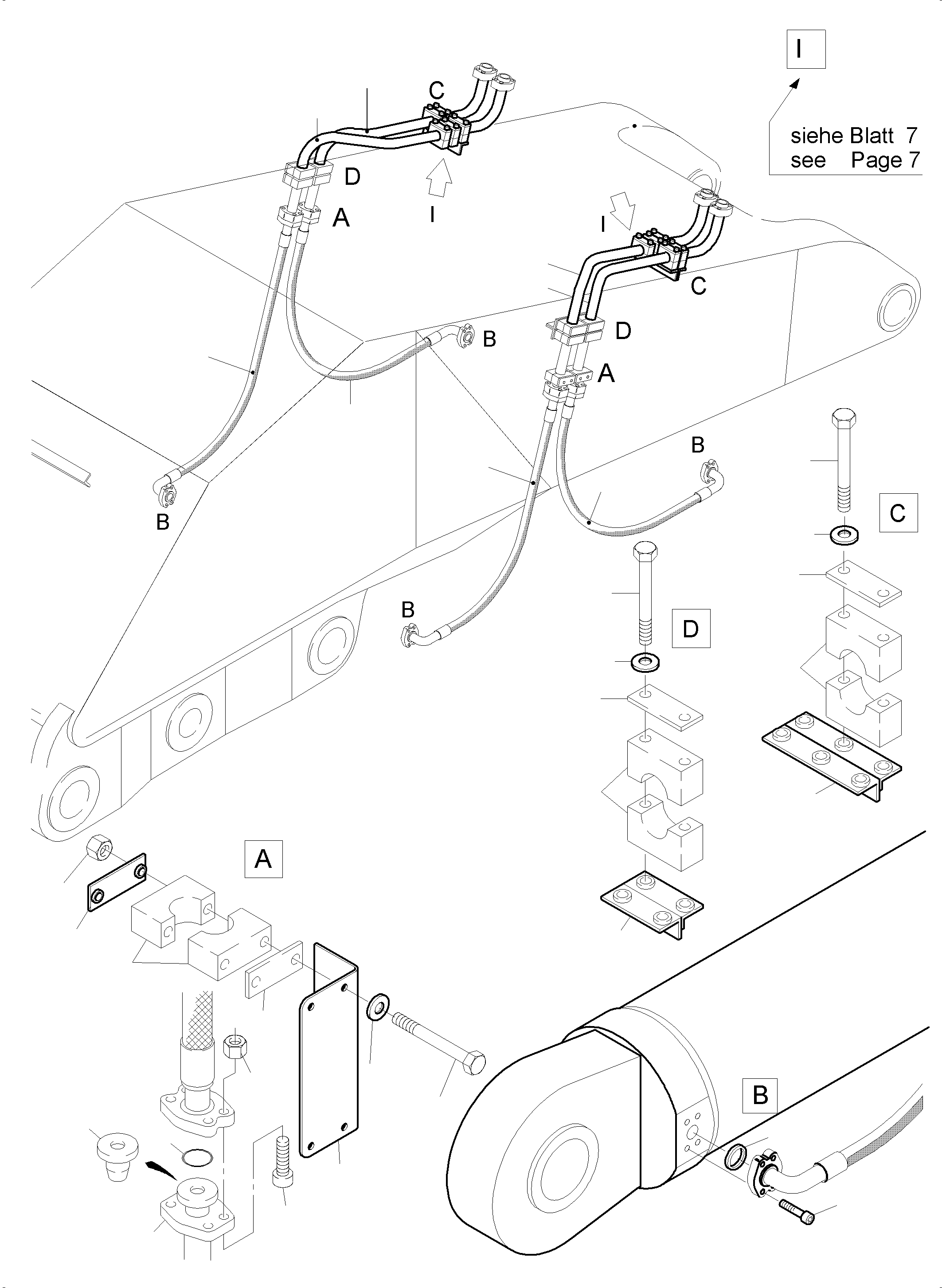 Komatsu parts book diagram for PC4000-6E S/N 08265: BULLCLAM BUCKET BOOM 7,15 M