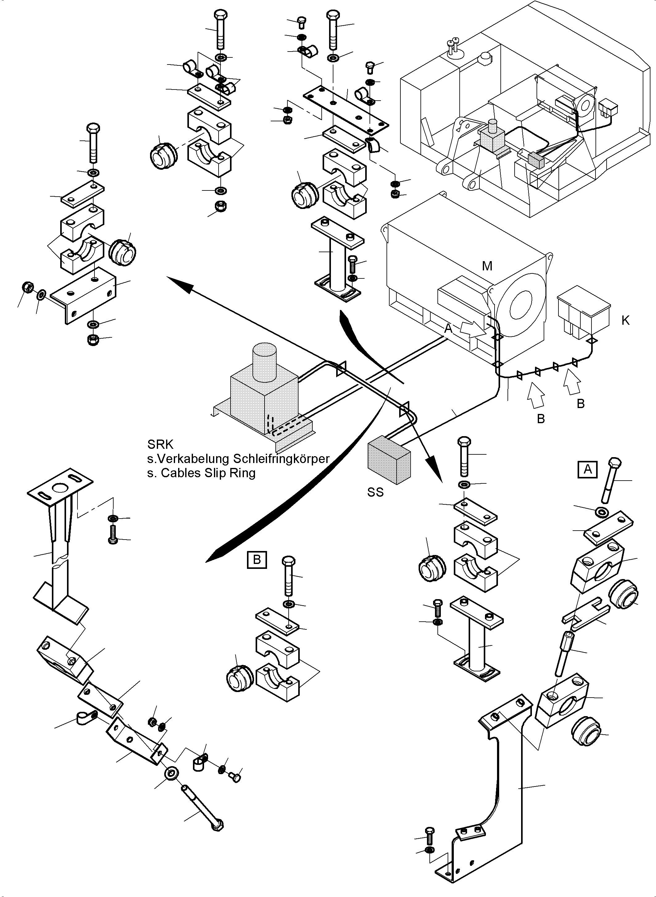 Komatsu parts book diagram for PC4000-6E S/N 08265: CABLES - ELECTRIC MOTOR CABLE DRUM