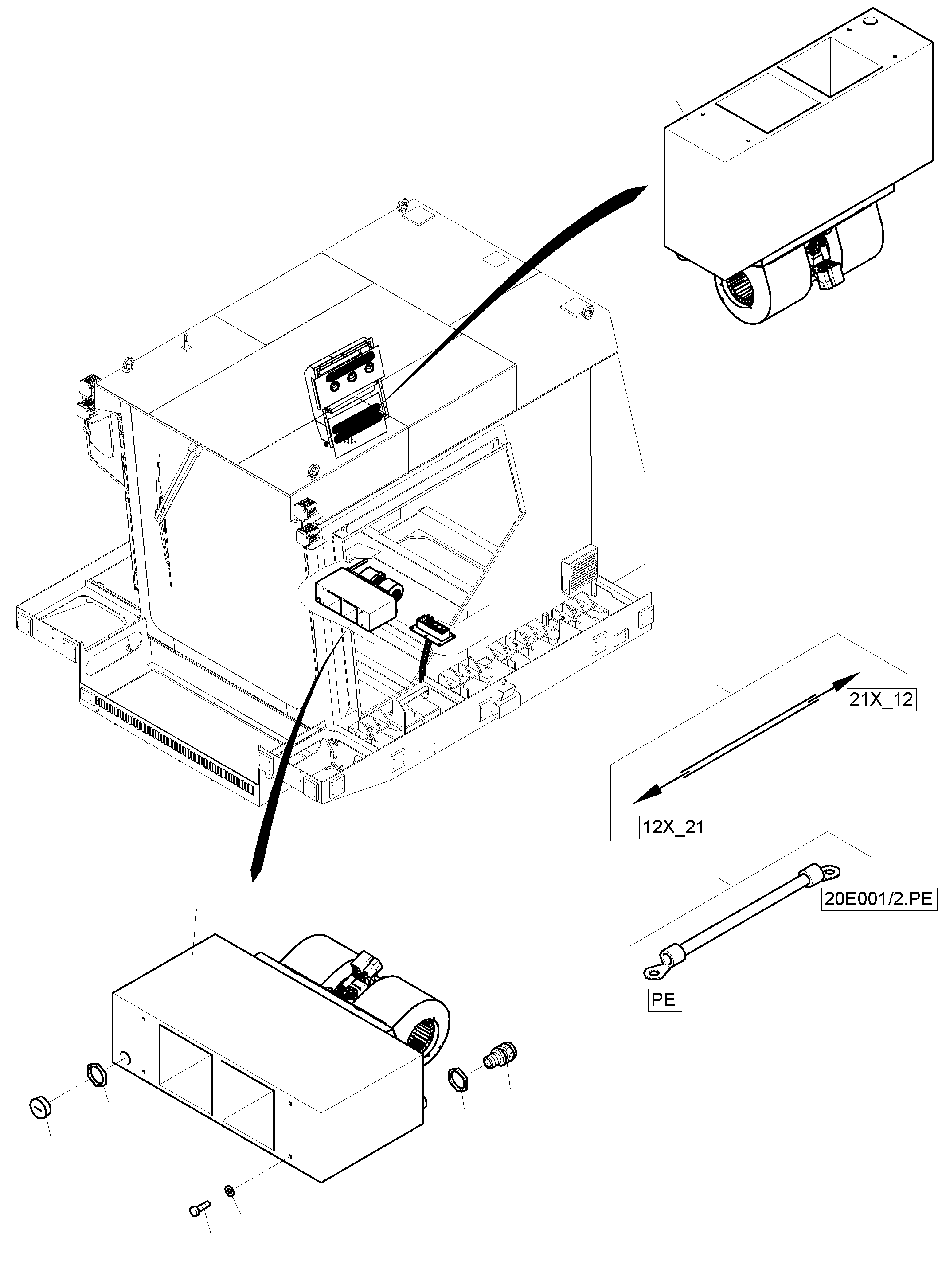 Komatsu parts book diagram for PC4000-6E S/N 08265: ELECTRIC HEATER ASSY. (COLLECTORLESS)