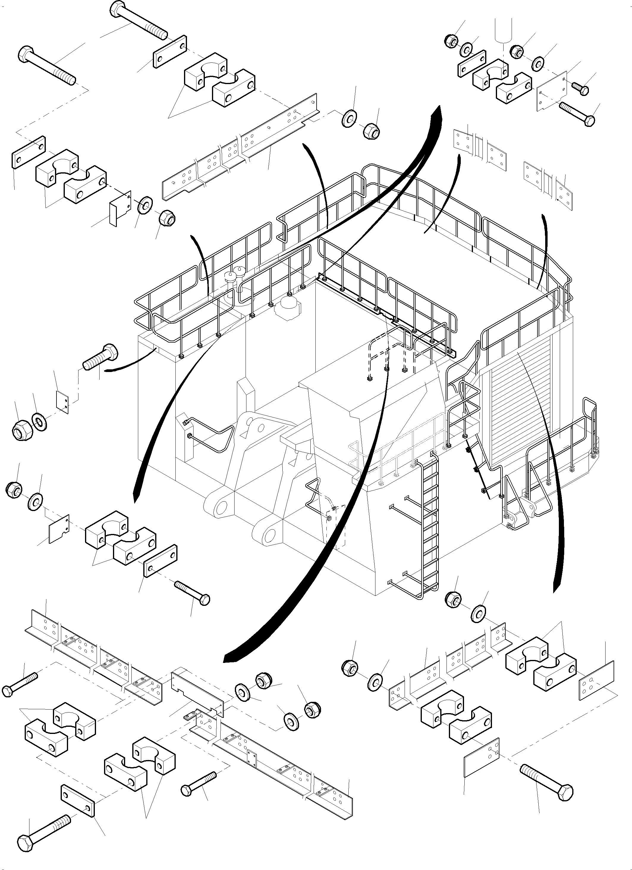 Komatsu parts book diagram for PC4000-6E S/N 08265: RAILS