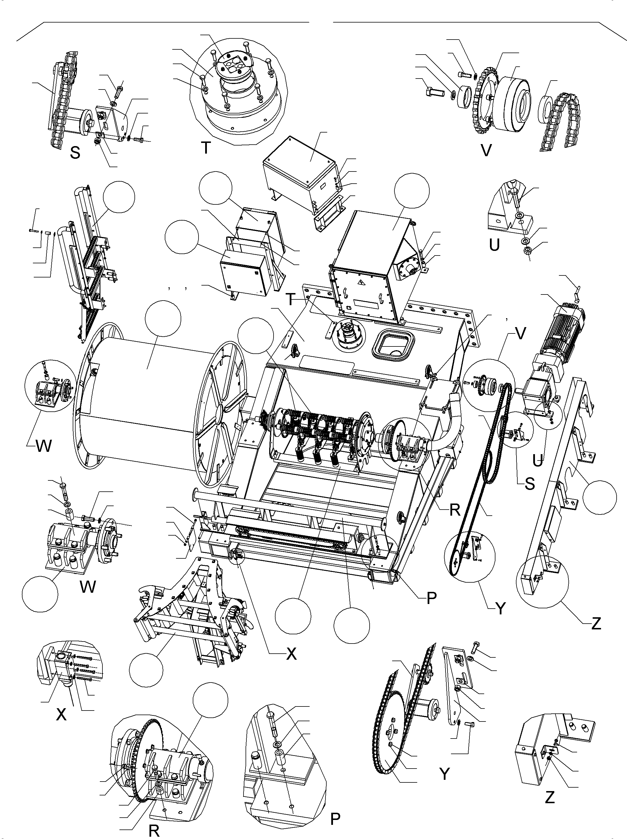 Komatsu parts book diagram for PC4000-6E S/N 08265: CABLE DRUM