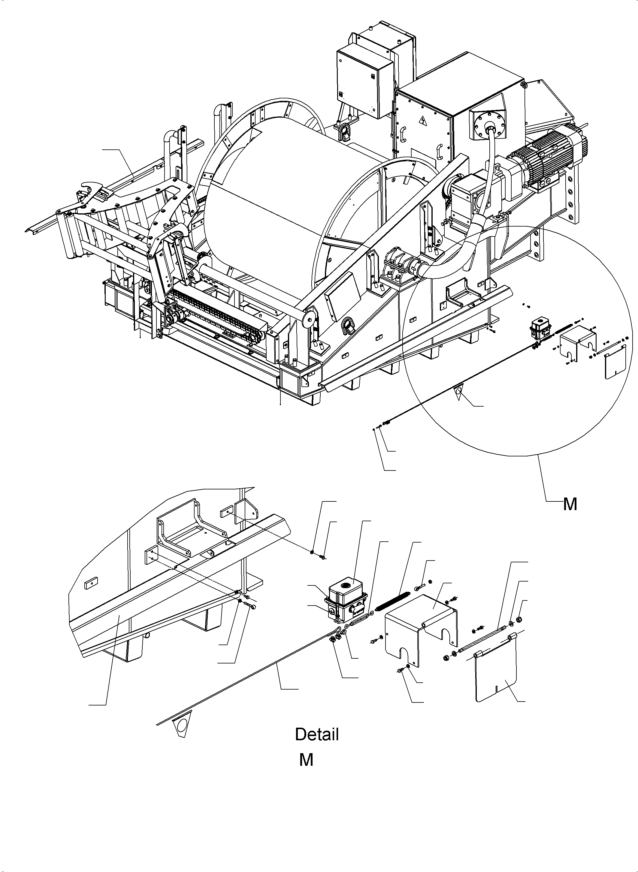 Komatsu parts book diagram for PC4000-6E S/N 08265: CABLE DRUM