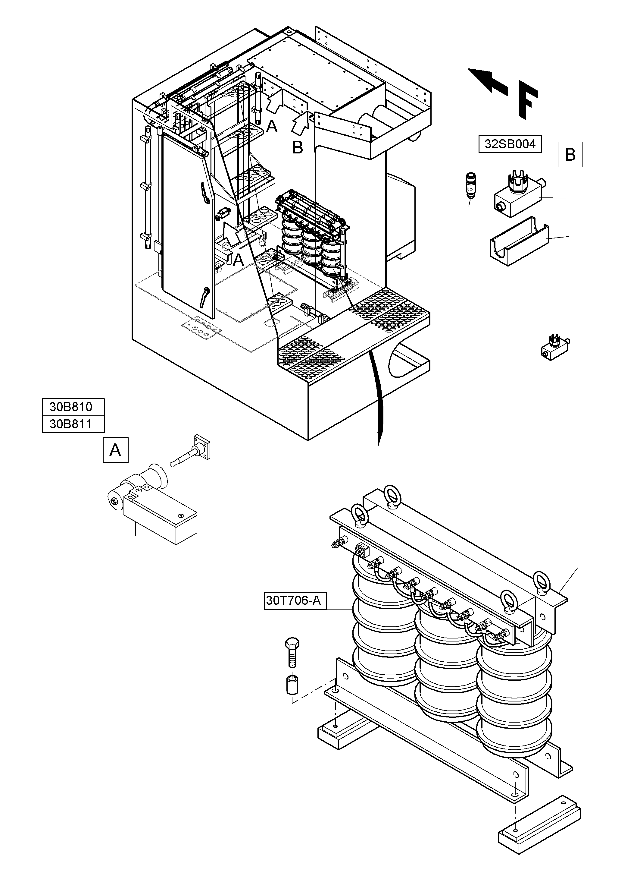 Komatsu parts book diagram for PC4000-6E S/N 08265: SWITCH CABINET (MS)