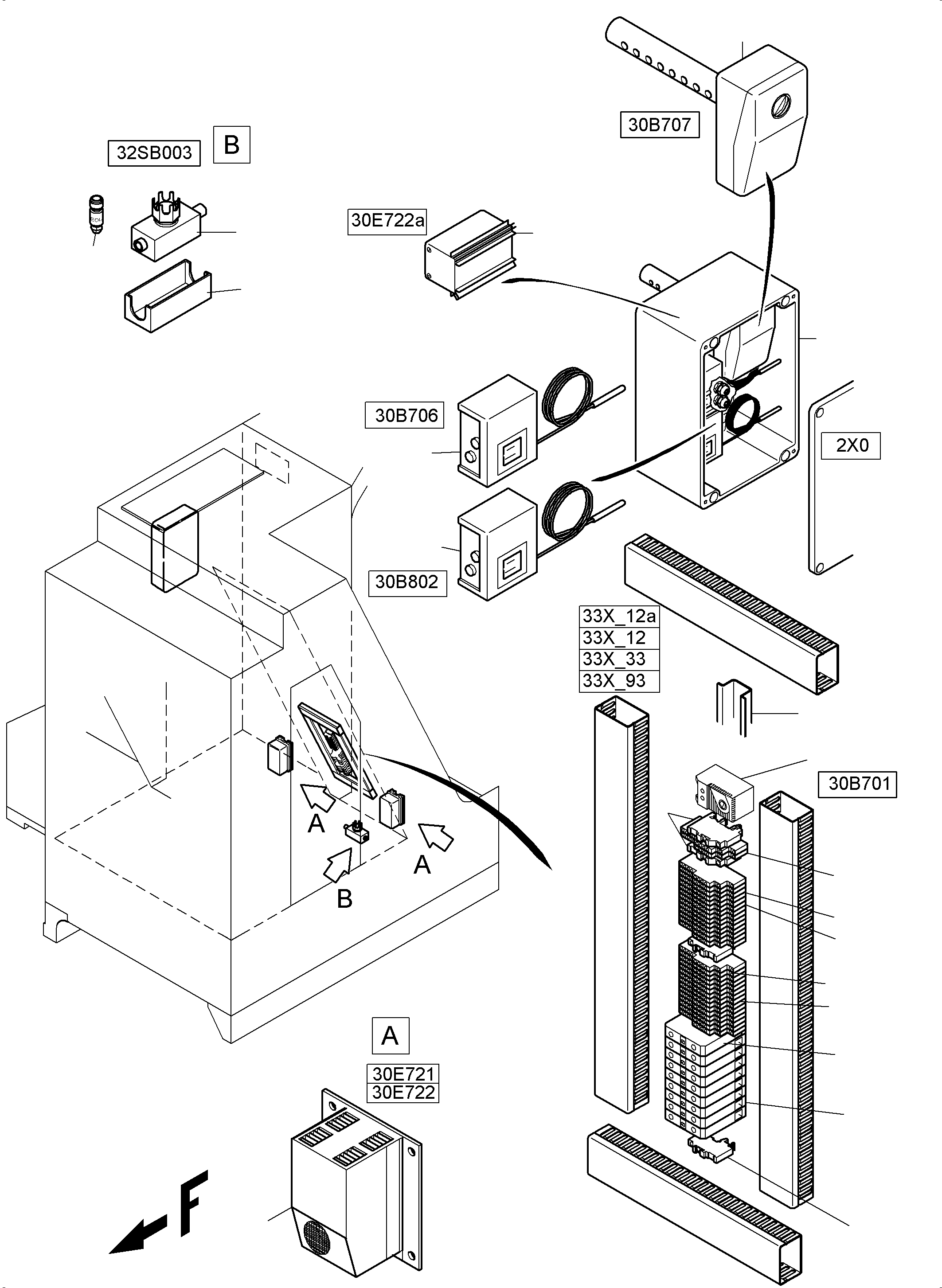 Komatsu parts book diagram for PC4000-6E S/N 08265: SWITCH CABINET (MS)