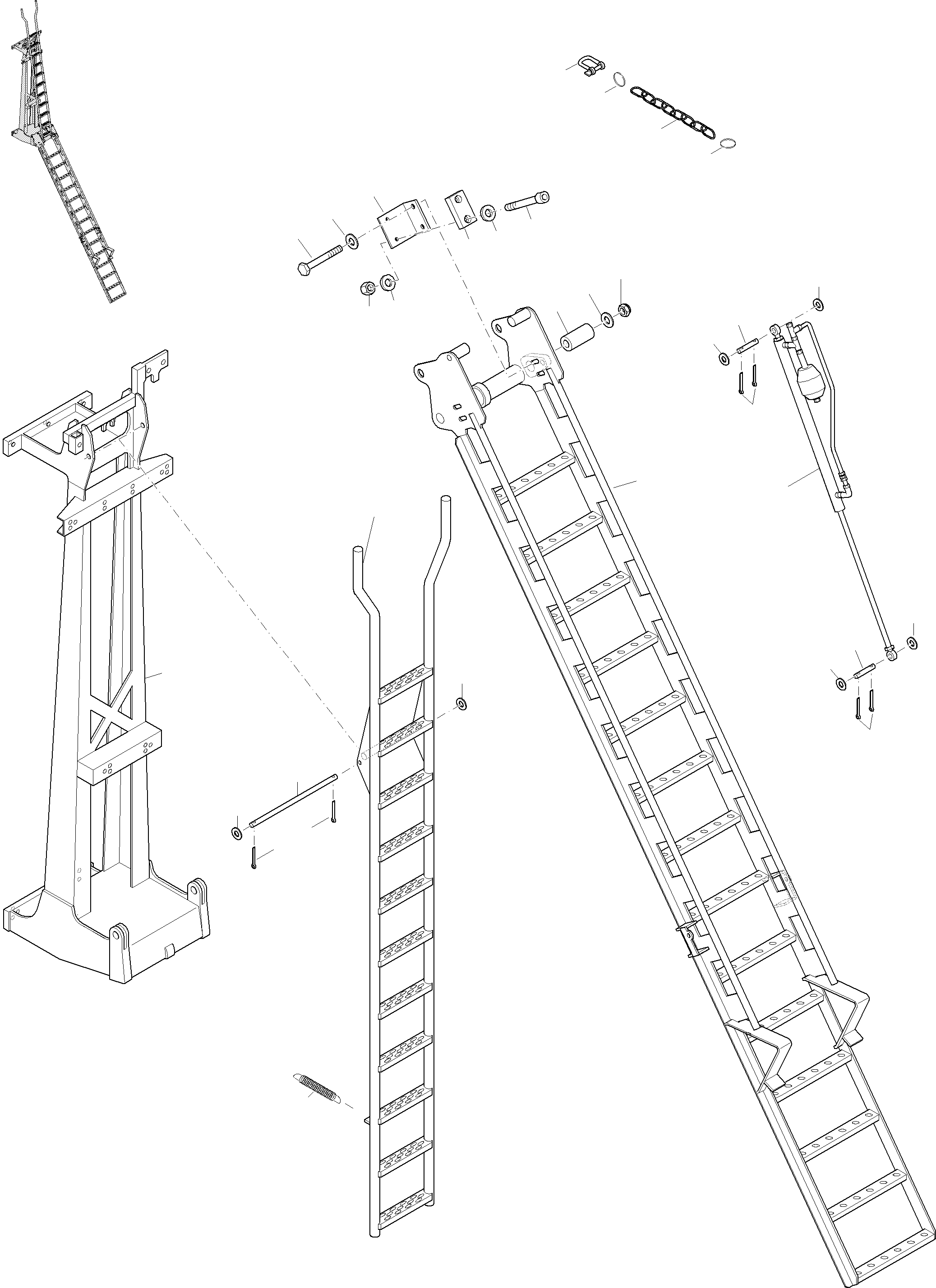 Komatsu parts book diagram for PC4000-11 S/N 08273: EMERGENCY LADDER-CAB