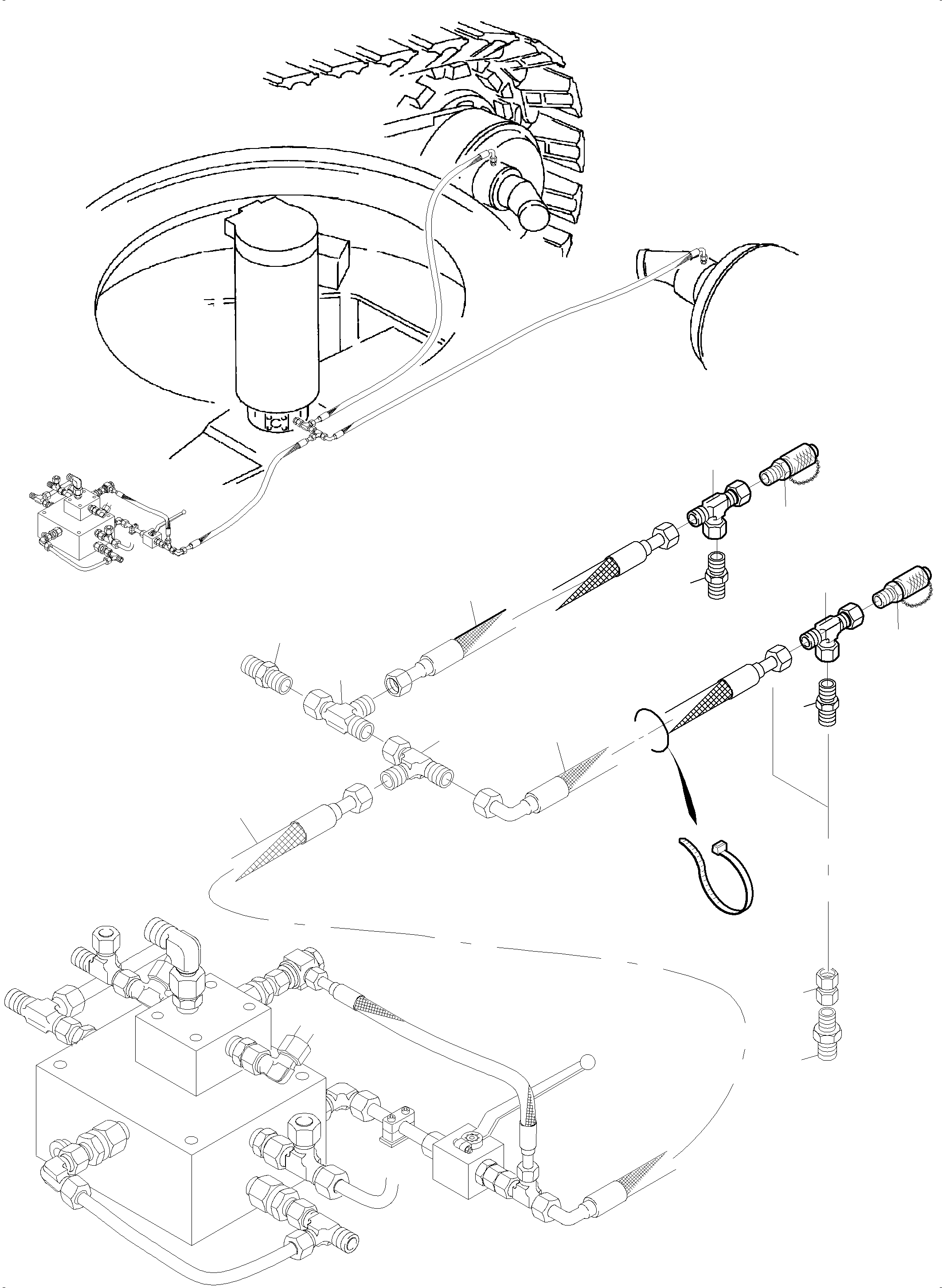 Komatsu parts book diagram for PC4000-11 S/N 08273: PIPING - BRAKE