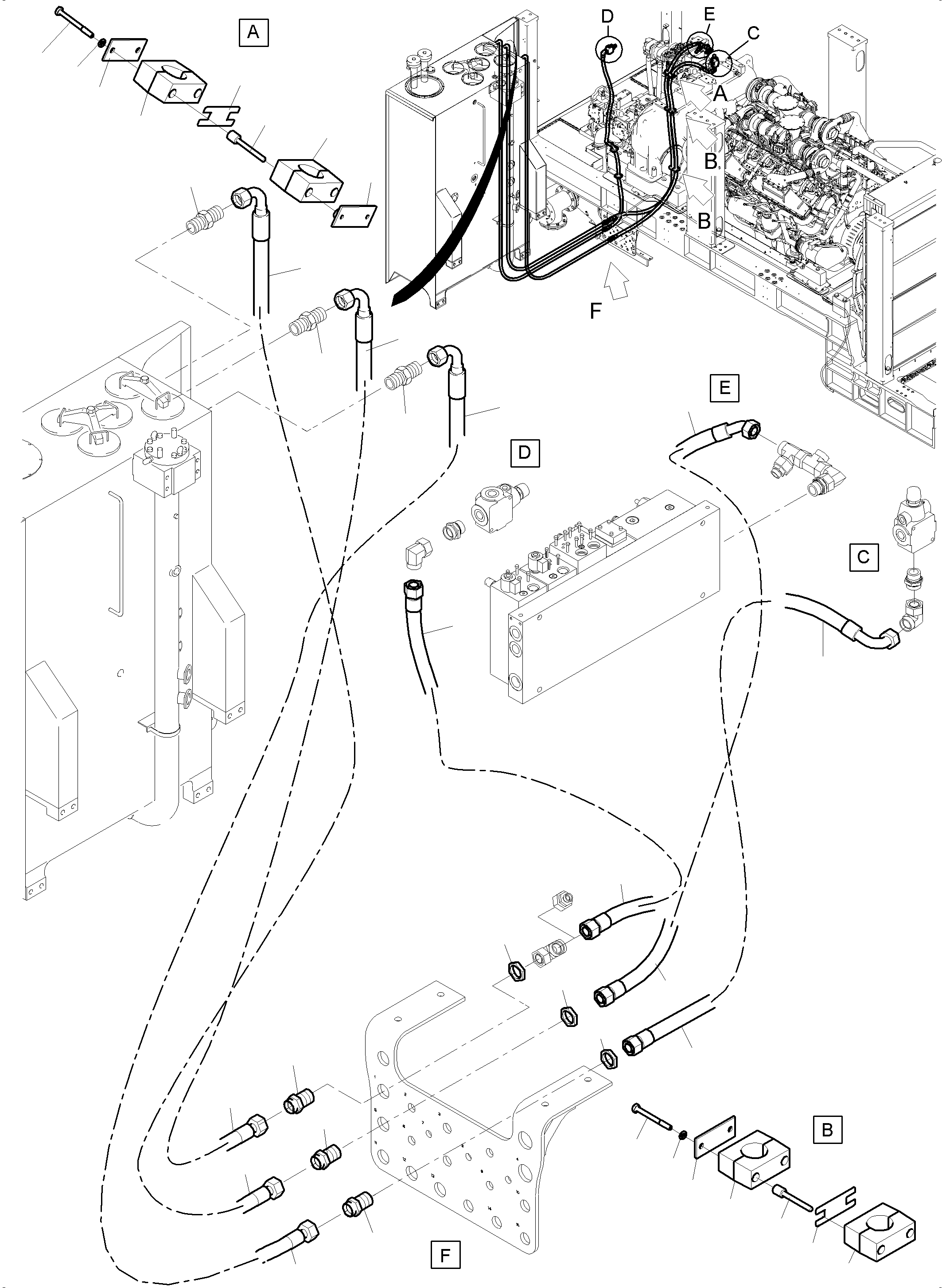 Komatsu parts book diagram for PC4000-11 S/N 08273: TANK LINES CONTROL- AND FILTER PLATE