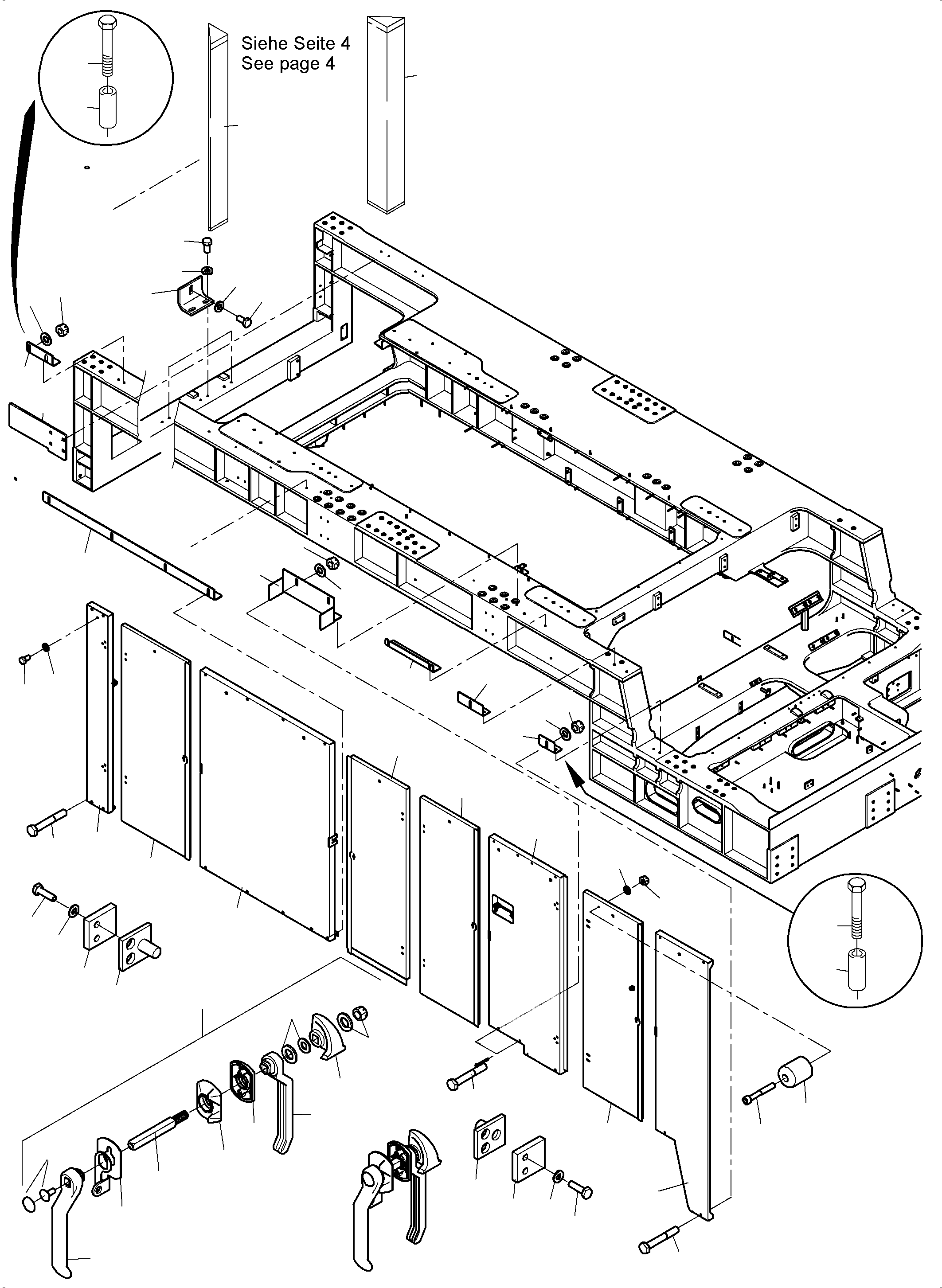 Komatsu parts book diagram for PC4000-11 S/N 08273: COVERING, ENGINE HOUSING