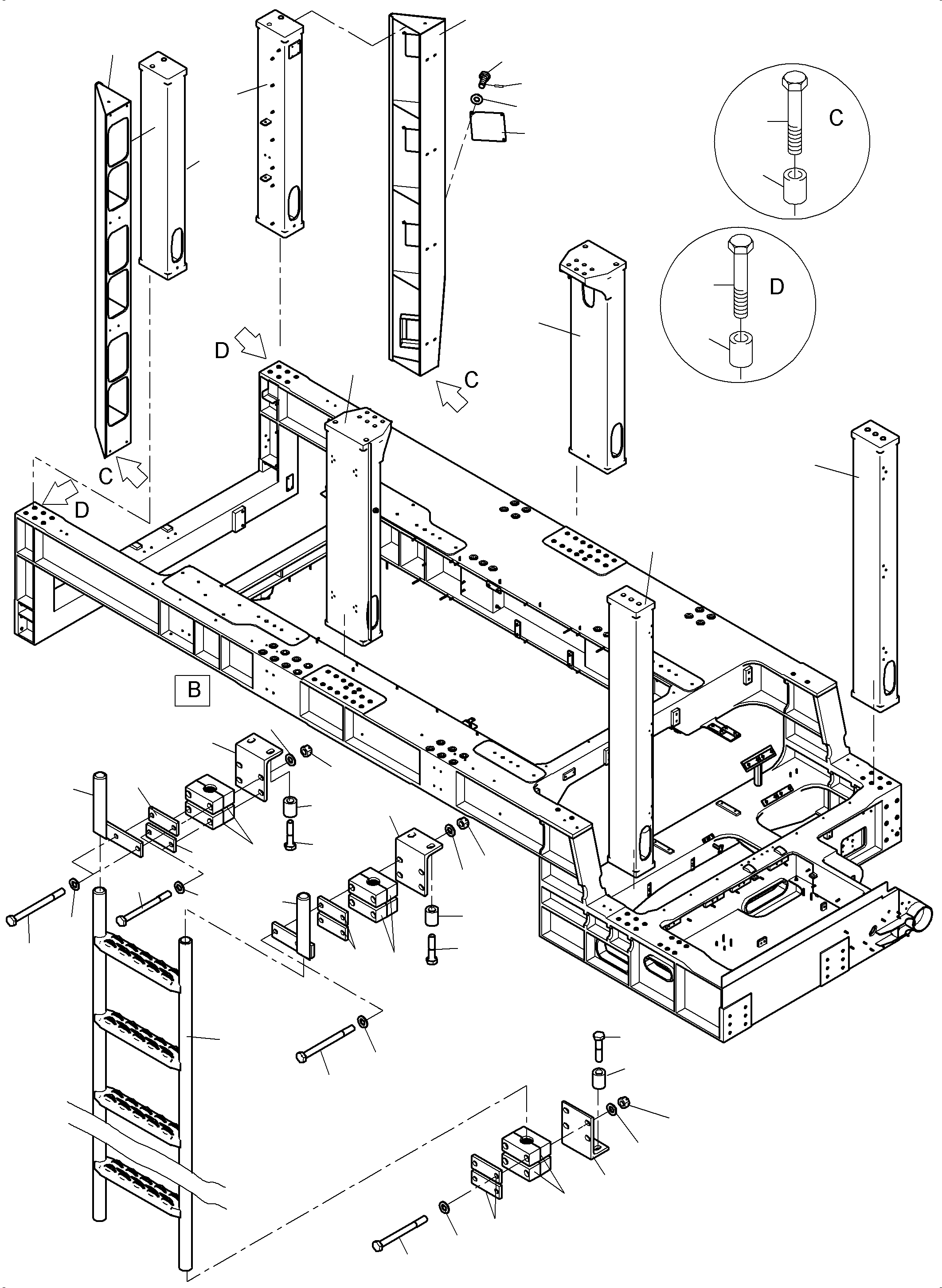 Komatsu parts book diagram for PC4000-11 S/N 08273: COVERING, ENGINE HOUSING