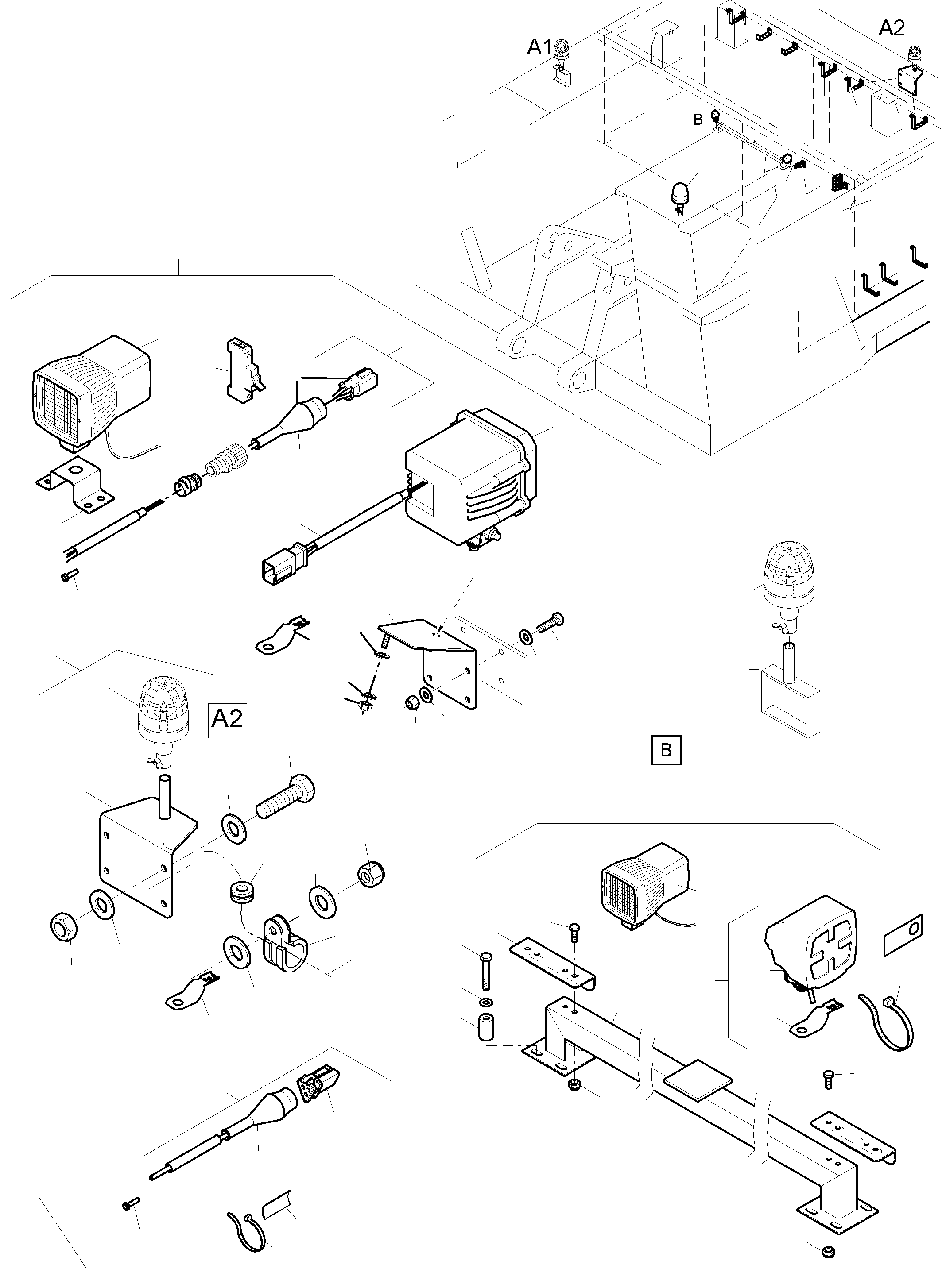 Komatsu parts book diagram for PC4000-11 S/N 08273: ADDIDIONAL LIGHTING EQUIPMENT