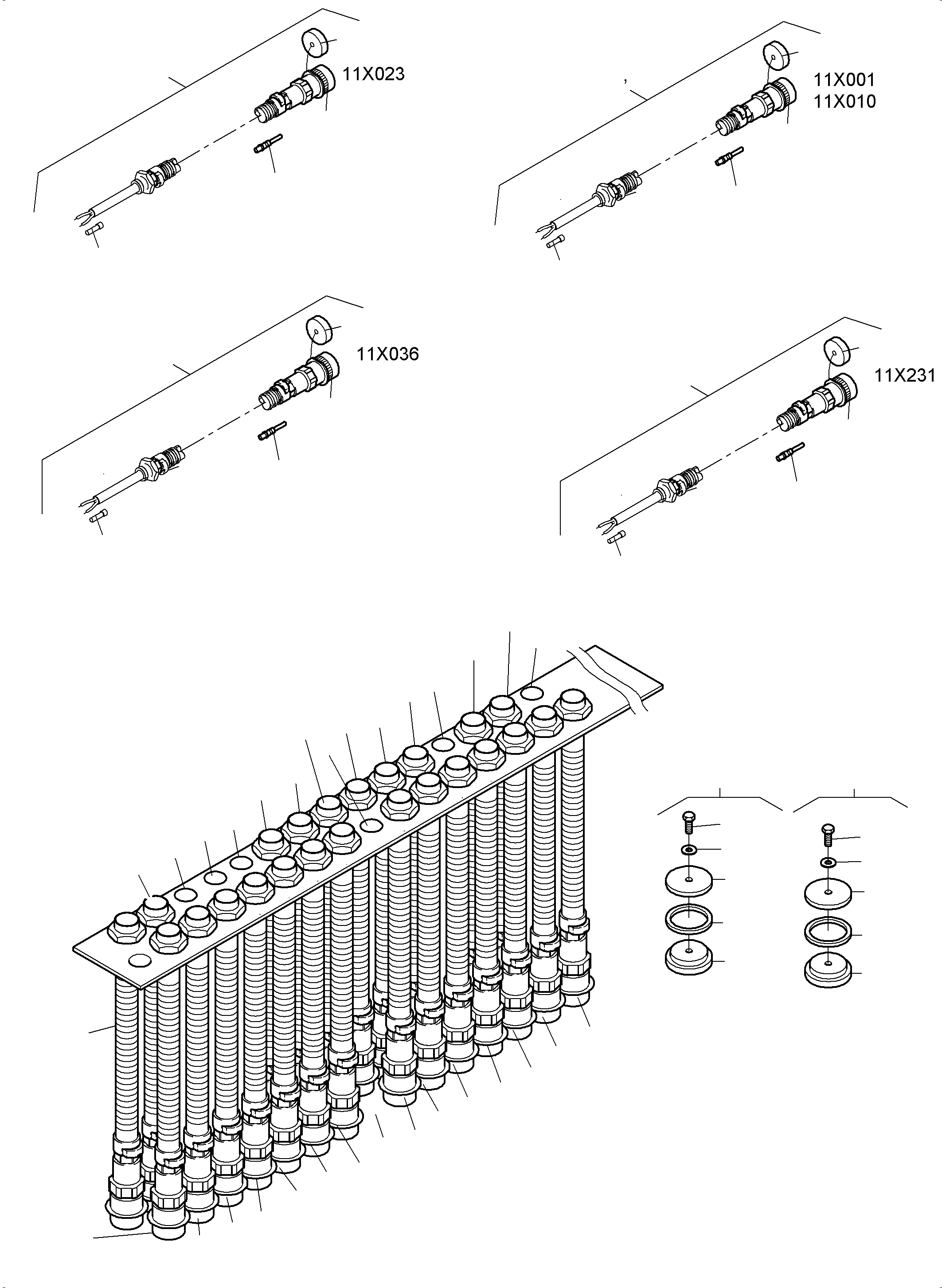 Komatsu parts book diagram for PC4000-11 S/N 08273: SWITCH FRAMING-CAB SUPPORT-LOCATION 11