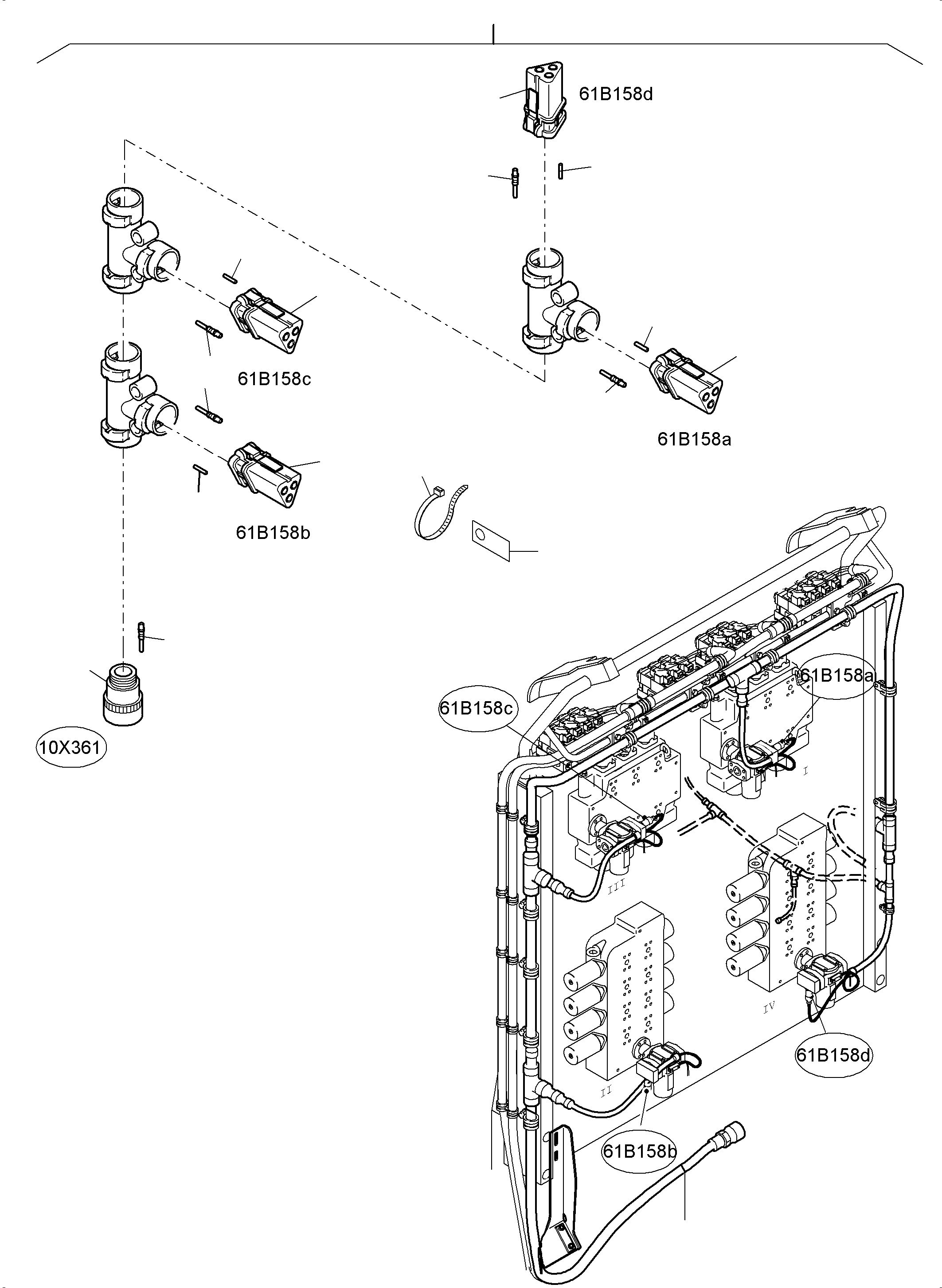 Komatsu parts book diagram for PC4000-11 S/N 08273: CABLES - CONTROL BLOCKS - H.P.-FILTER