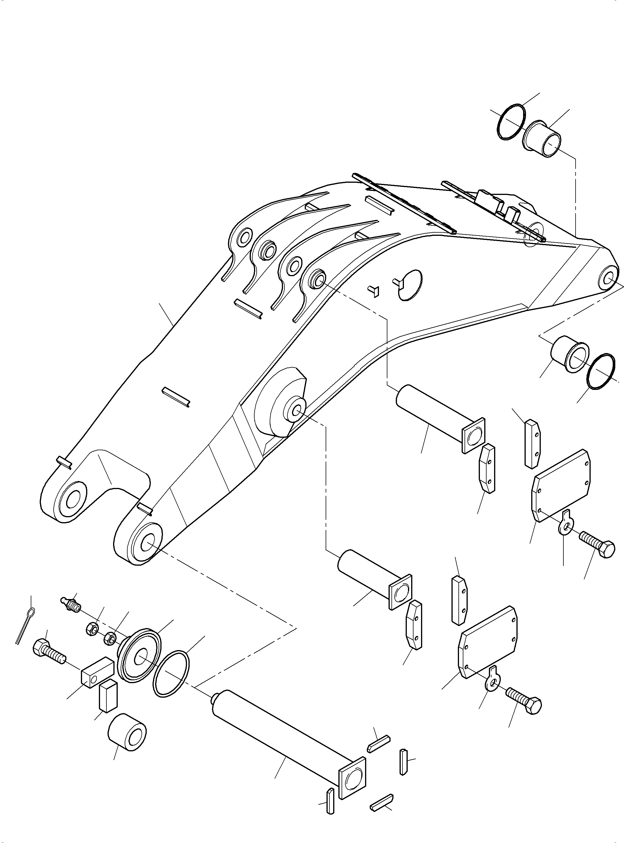 Komatsu parts book diagram for PC4000-11 S/N 08273: BOOM BACKHOE EQUIPMENT 9,75 M