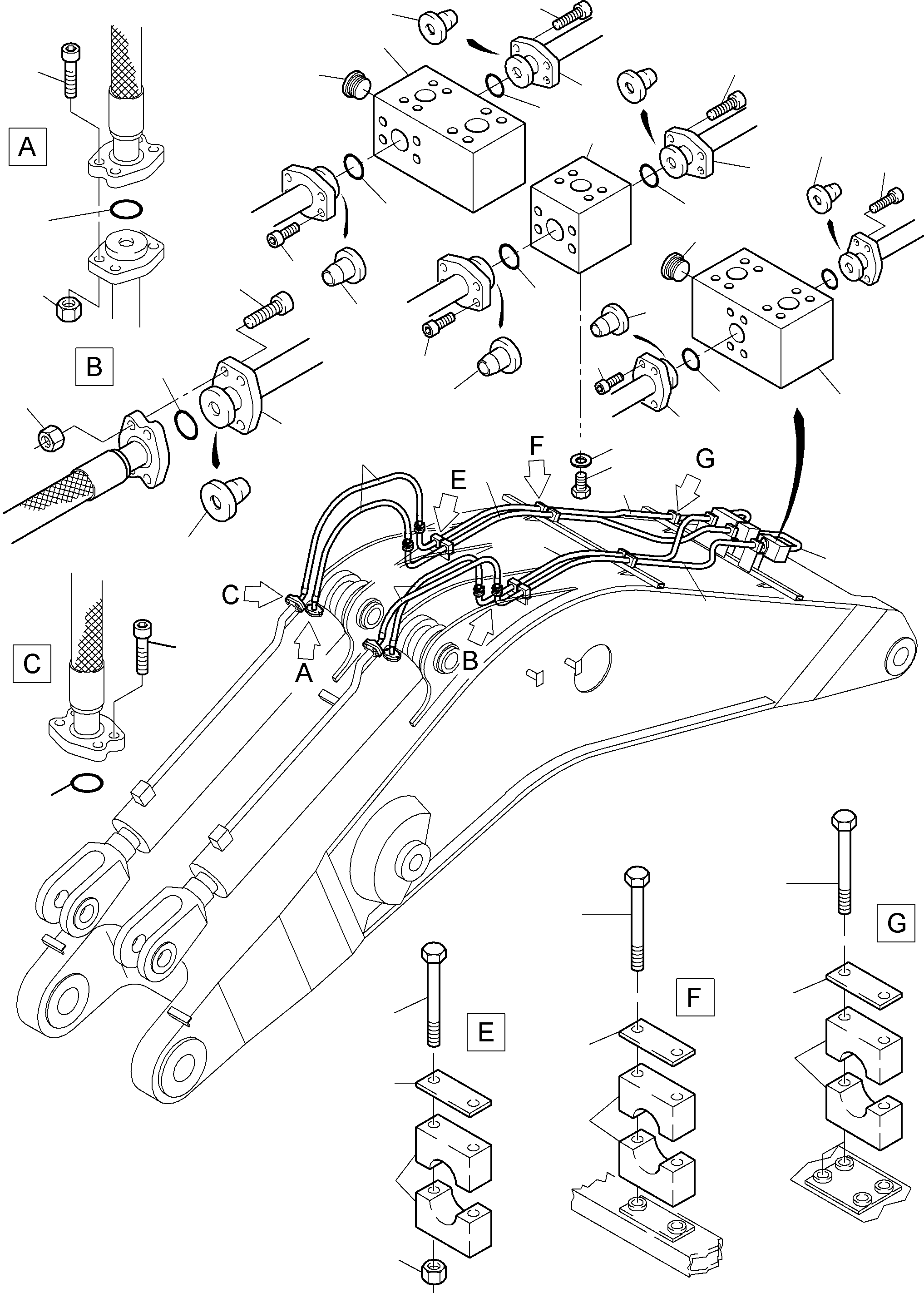 Komatsu parts book diagram for PC4000-11 S/N 08273: BOOM BACKHOE EQUIPMENT 9,75 M