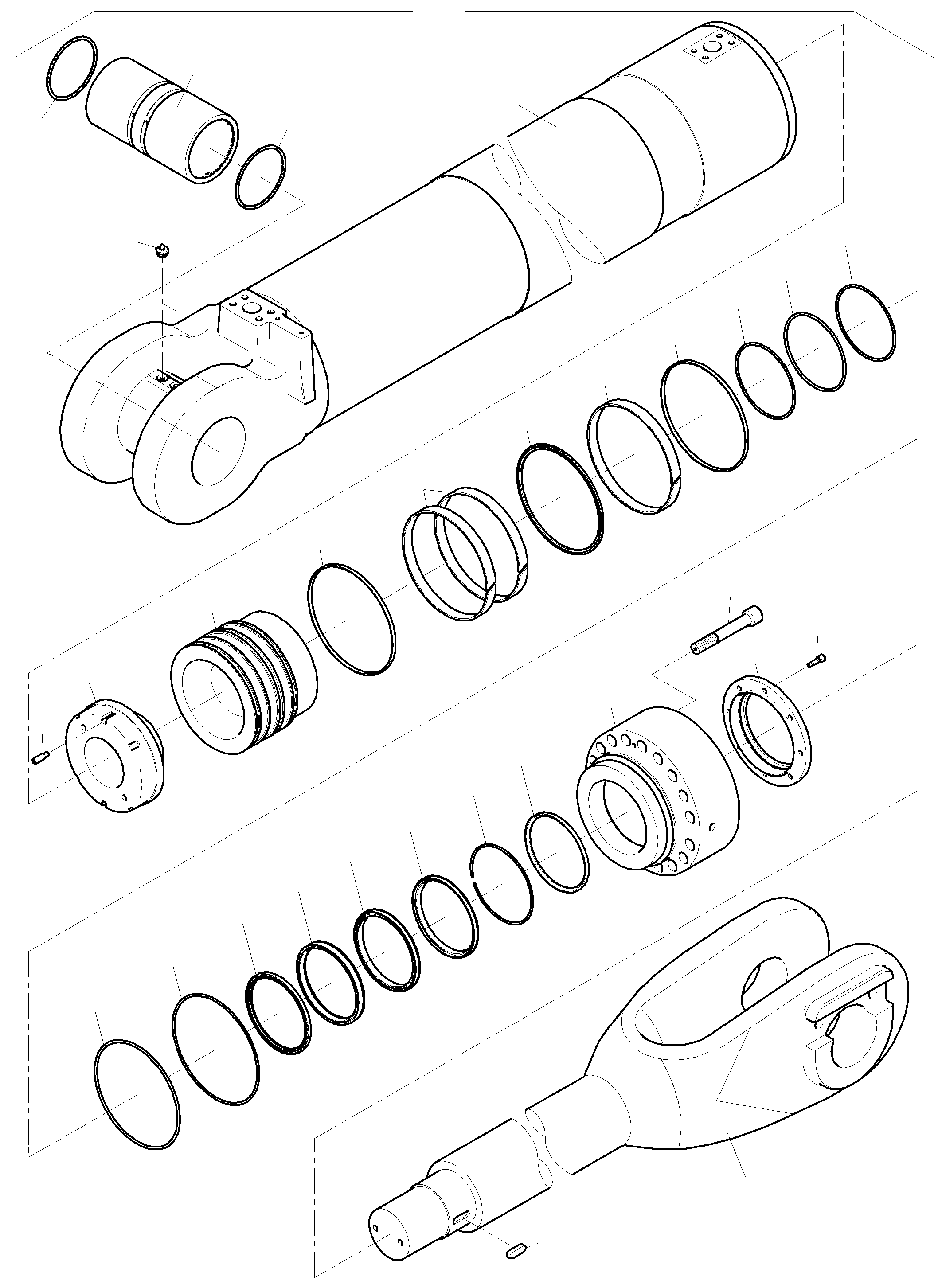 Komatsu parts book diagram for PC4000-11 S/N 08273: HYDRAULIC CYLINDER