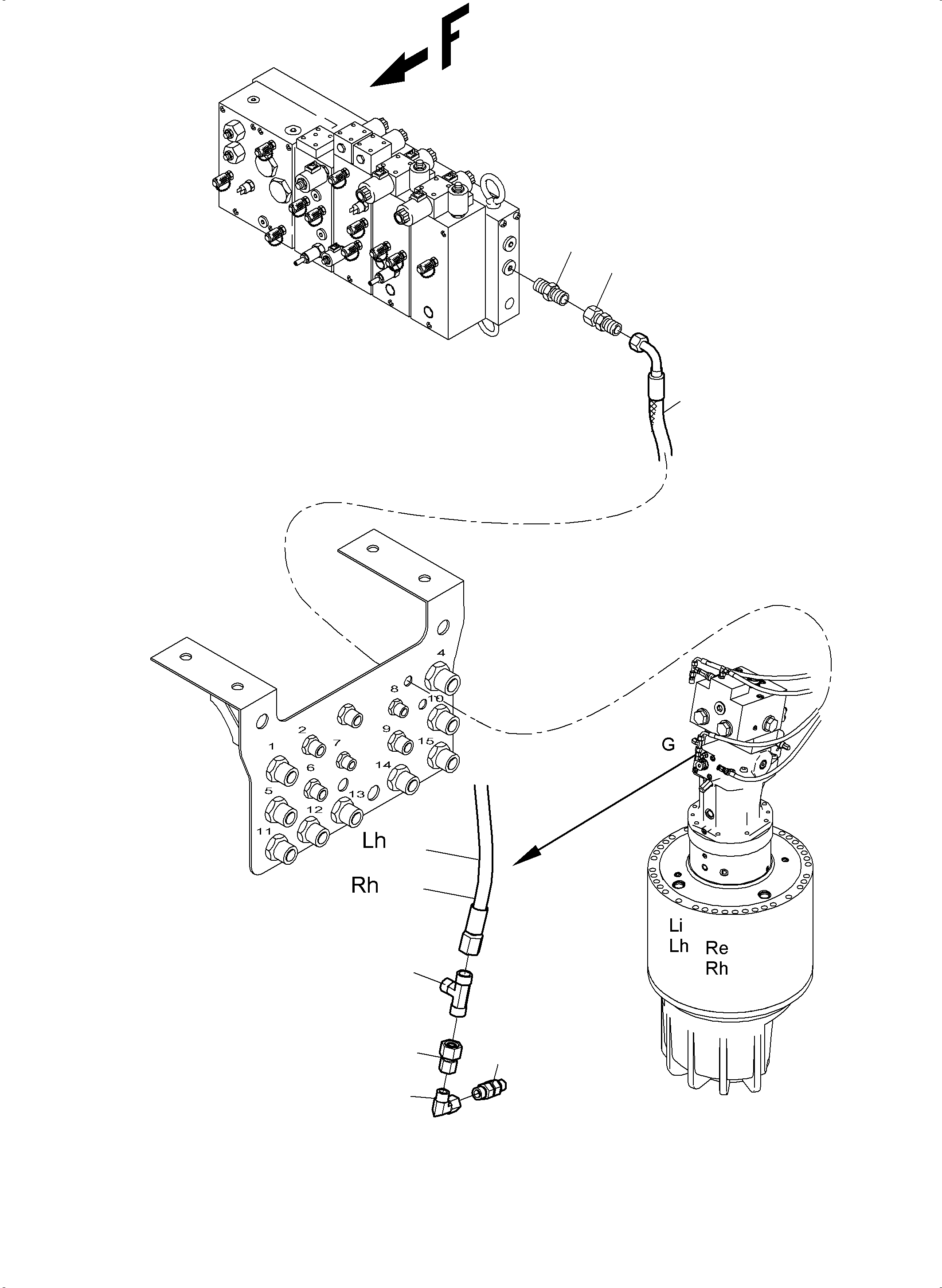 Komatsu parts book diagram for PC4000-11 S/N 08273: LINES SLEW GEAR