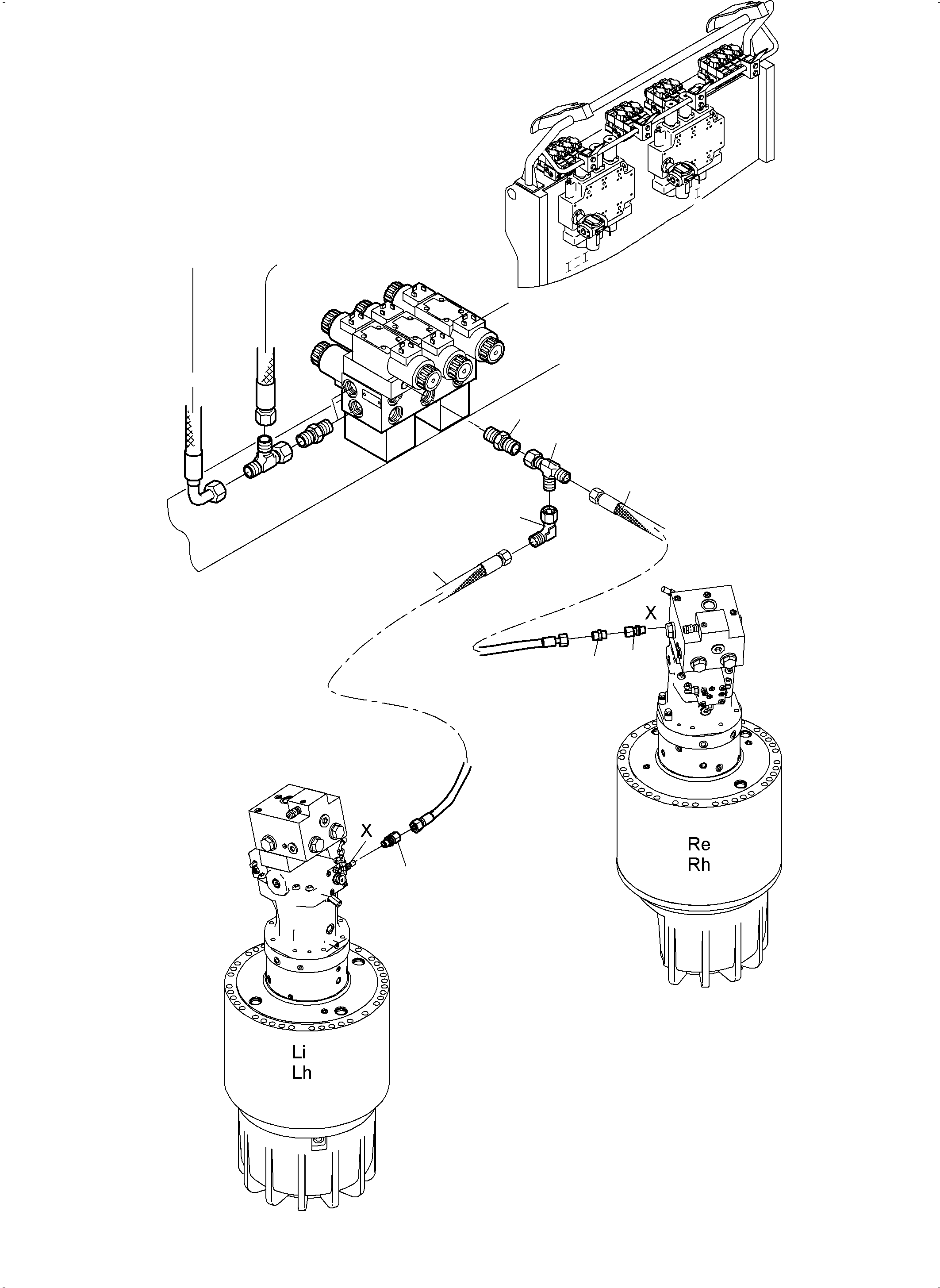 Komatsu parts book diagram for PC4000-11 S/N 08273: LINES SLEW GEAR