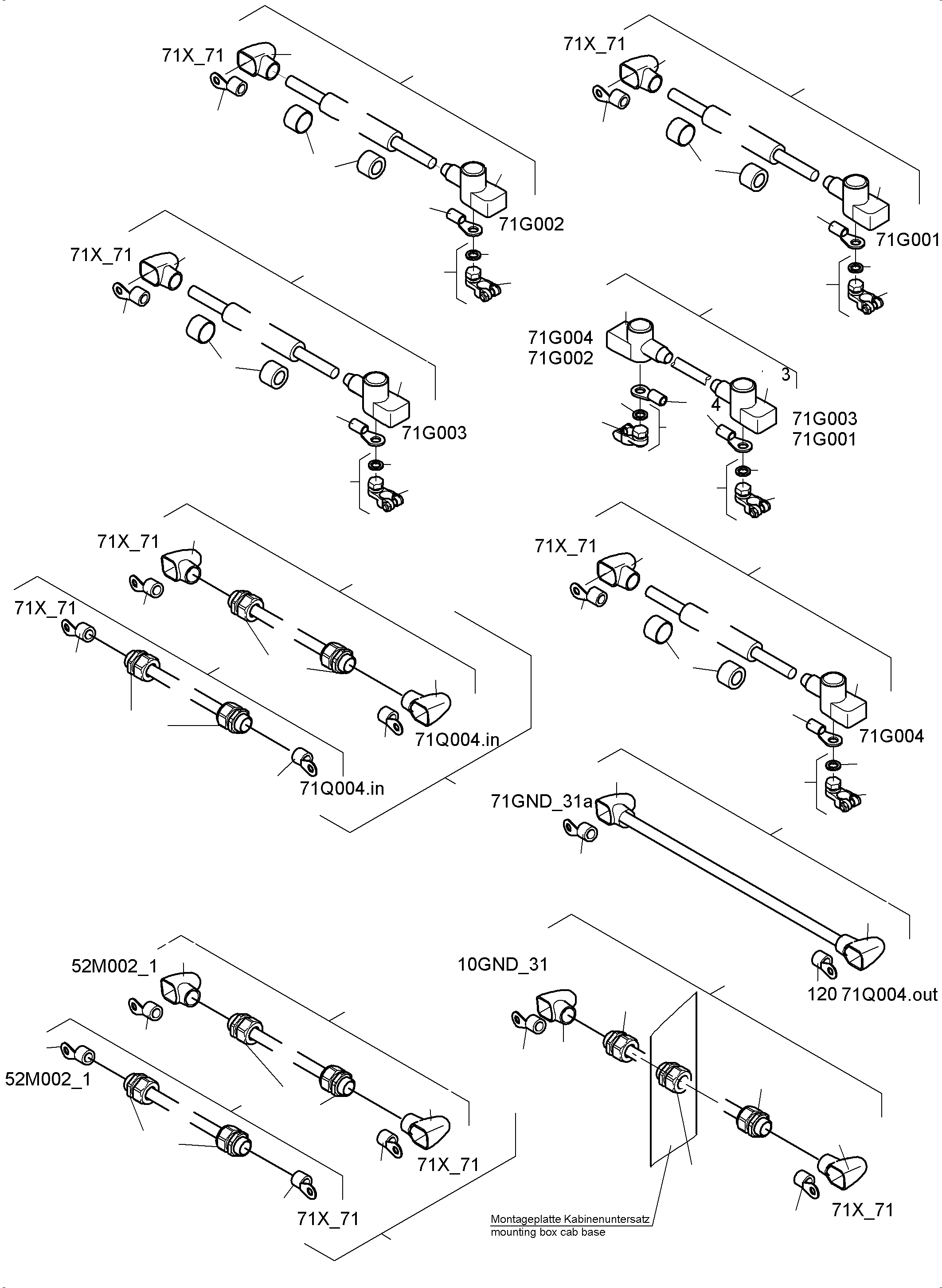 Komatsu parts book diagram for PC4000-11 S/N 08273: BATTERIES WITH CABLES