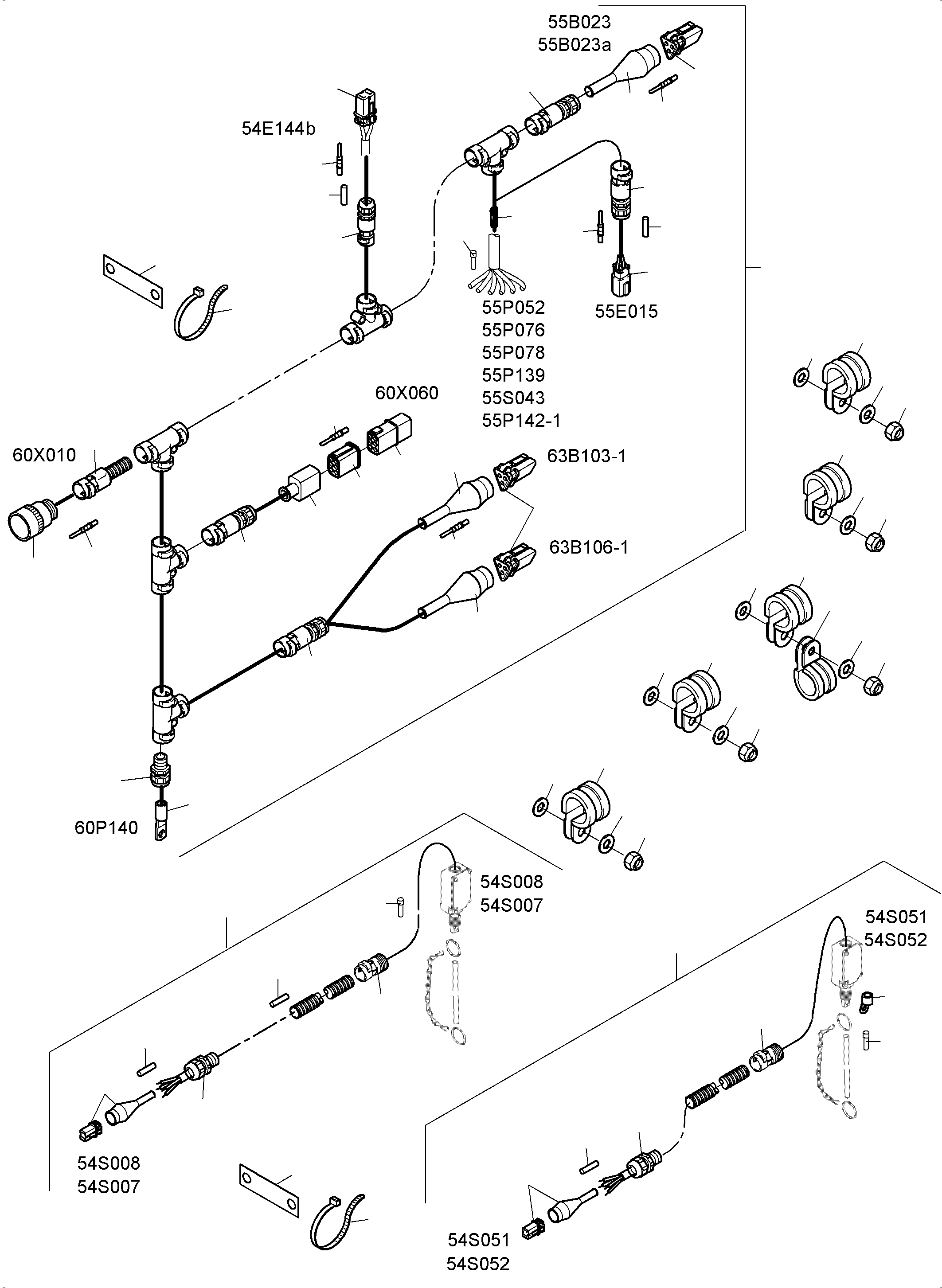 Komatsu parts book diagram for PC4000-11 S/N 08273: ELECT. PARTS - MOVEM. SIGNAL / MOTOR SWITCH-OFF / WARNING SYSTEM ASSY.