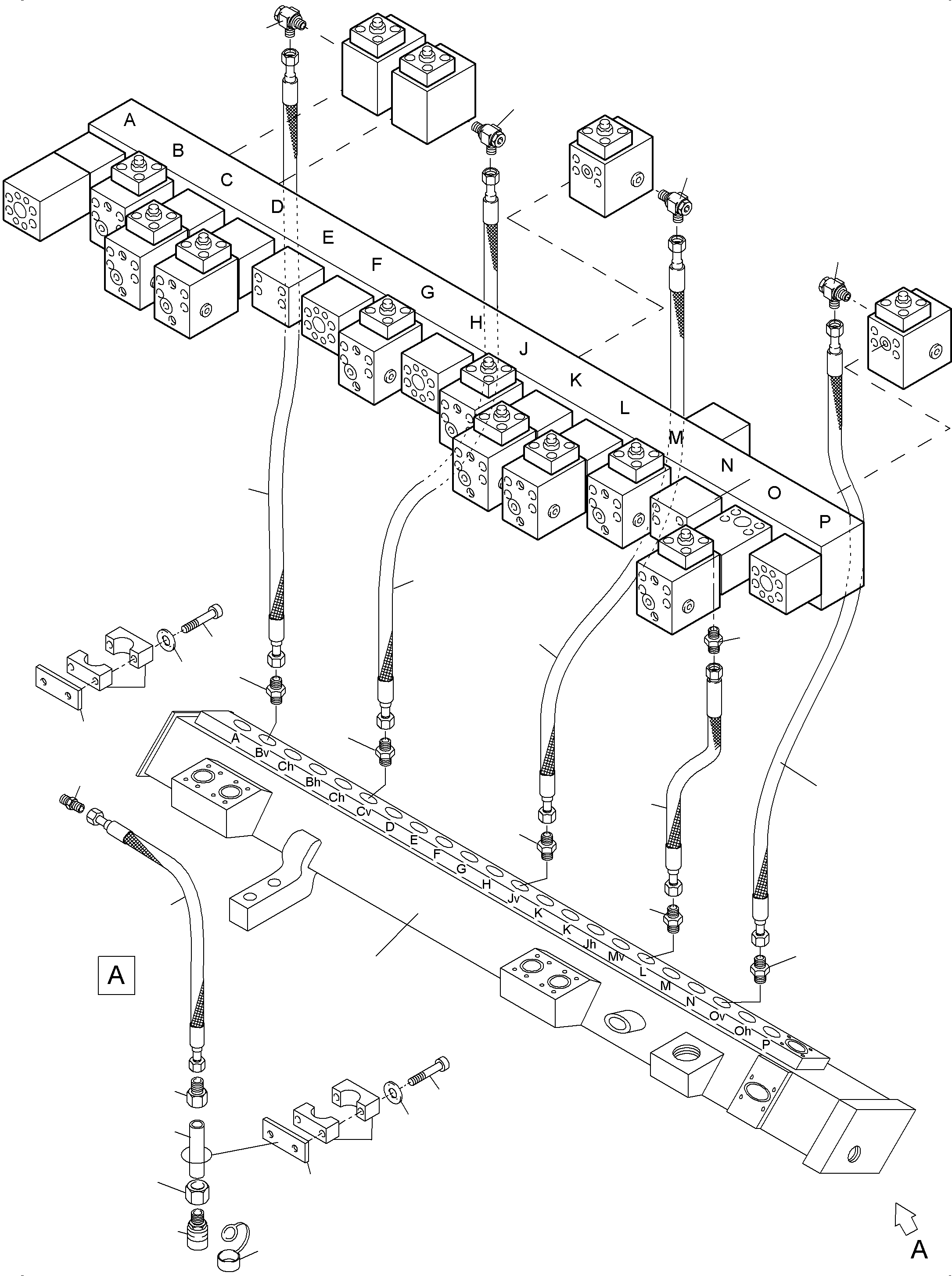 Excavators Mining Komatsu / PC4000-11 S/N 08274(G08274) / Return lines - manifold BH(359-1863a : 359-1863a)