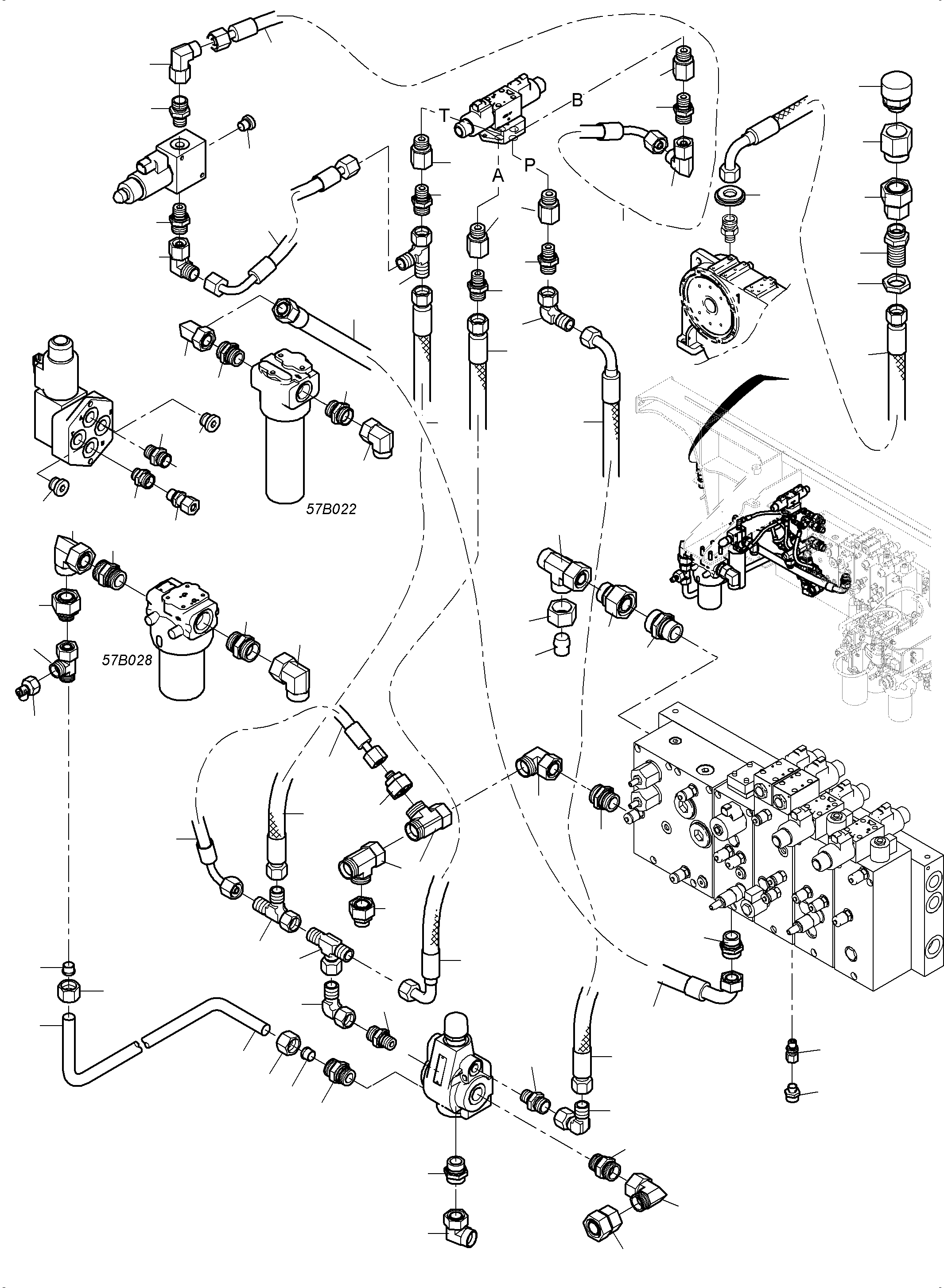 Excavators Mining Komatsu / PC4000-11 S/N 08274(G08274) / Control- and Filter Plate Piping(359-1842c : 359-1842c)