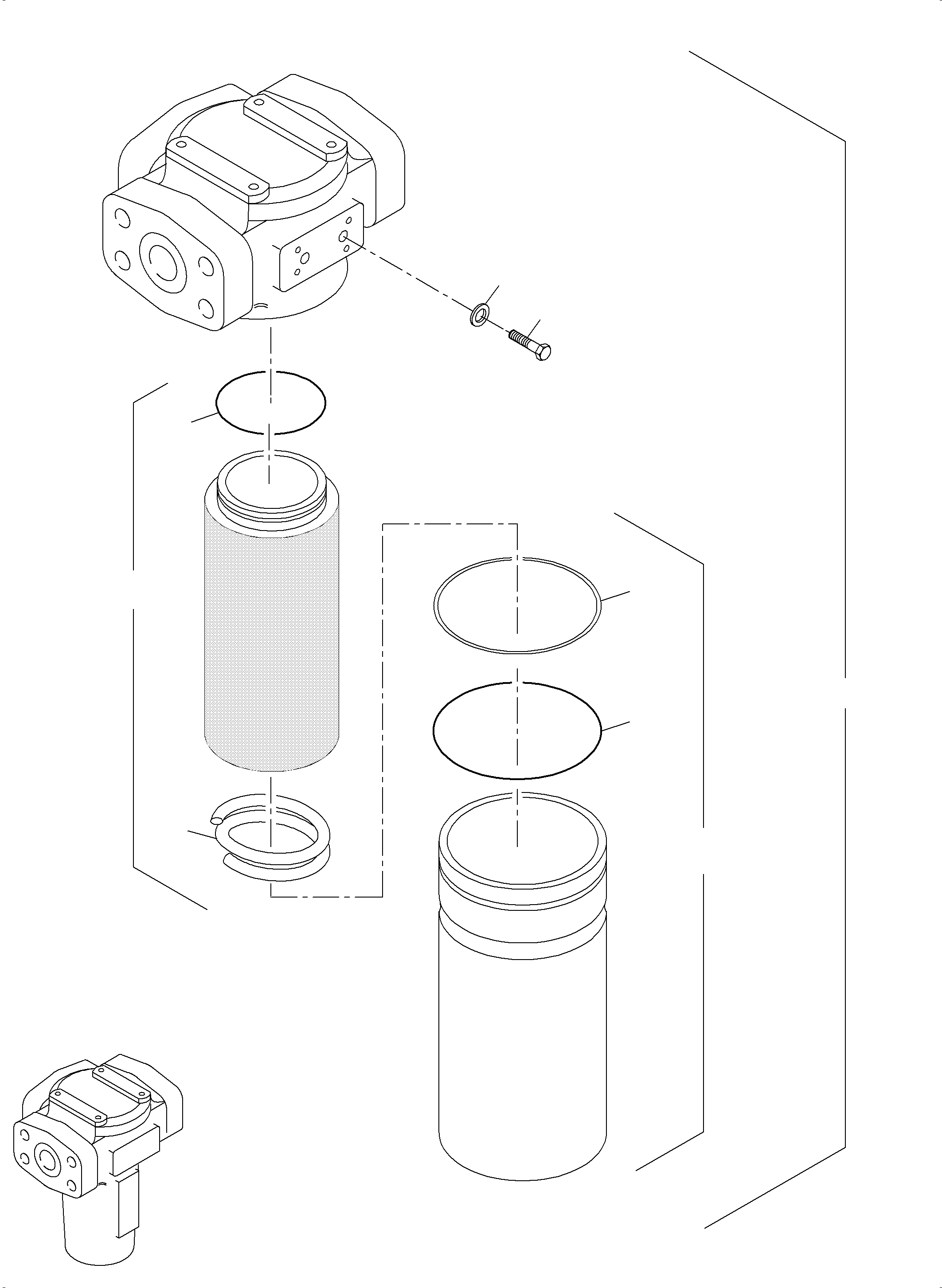 Komatsu parts book diagram for PC4000-6E S/N 08286: H.P. FILTER