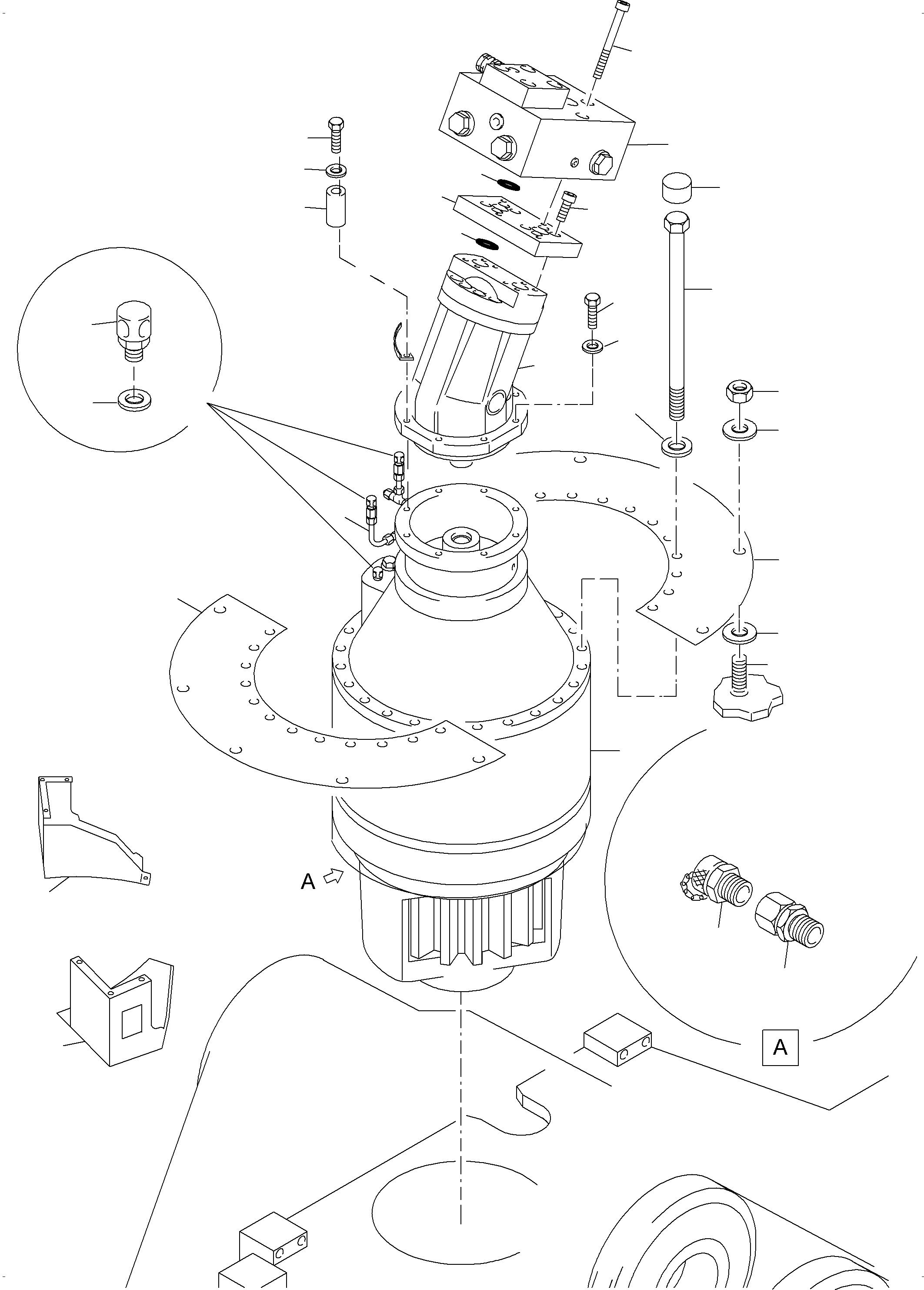 Komatsu parts book diagram for PC4000-6E S/N 08286: SLEW GEAR ARR.