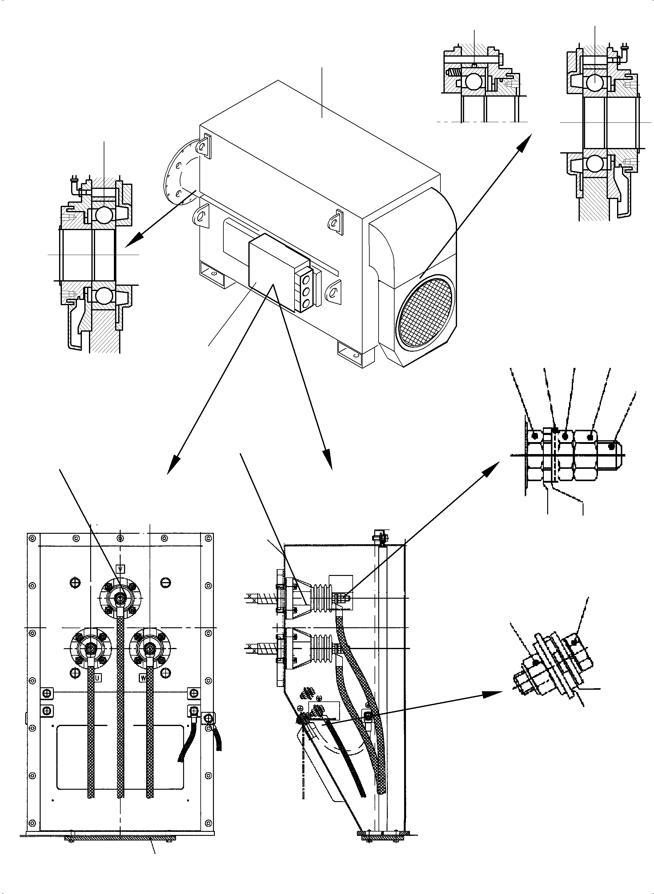 Komatsu parts book diagram for PC4000-6E S/N 08286: ELECTRIC MOTOR