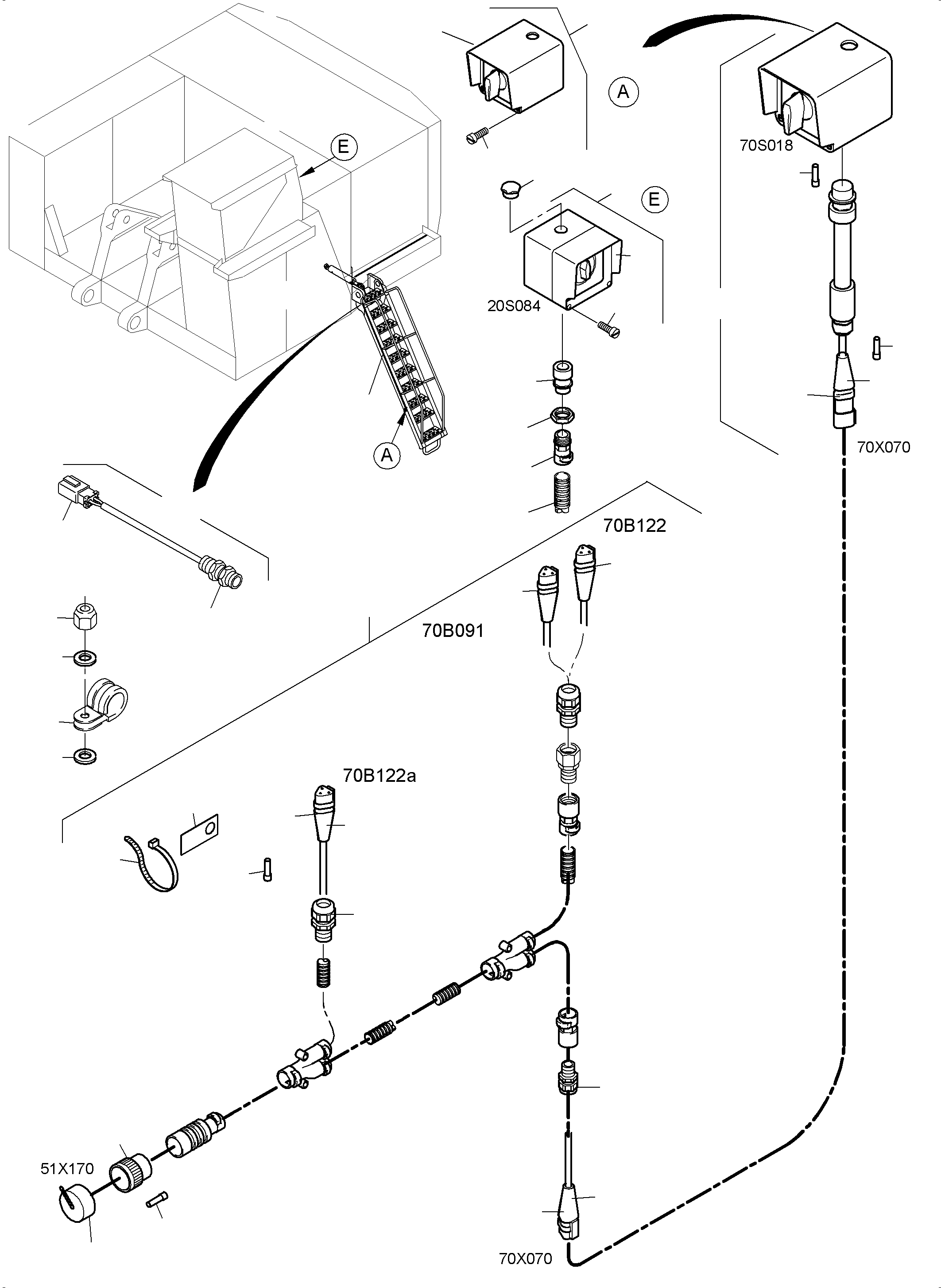 Komatsu parts book diagram for PC4000-6E S/N 08286: ELECTRIC PARTS - LADDER