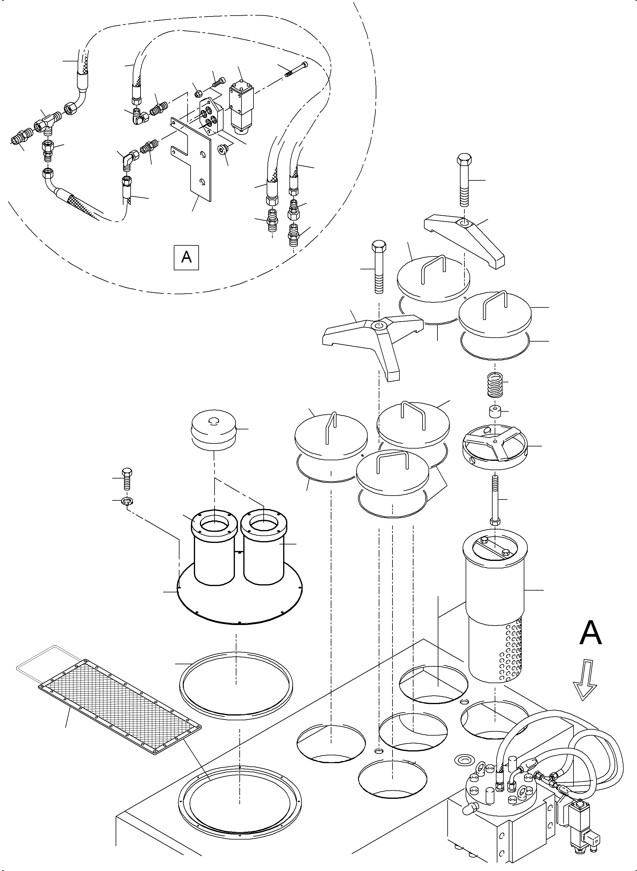Komatsu parts book diagram for PC4000-6E S/N 08286: MAIN OIL TANK