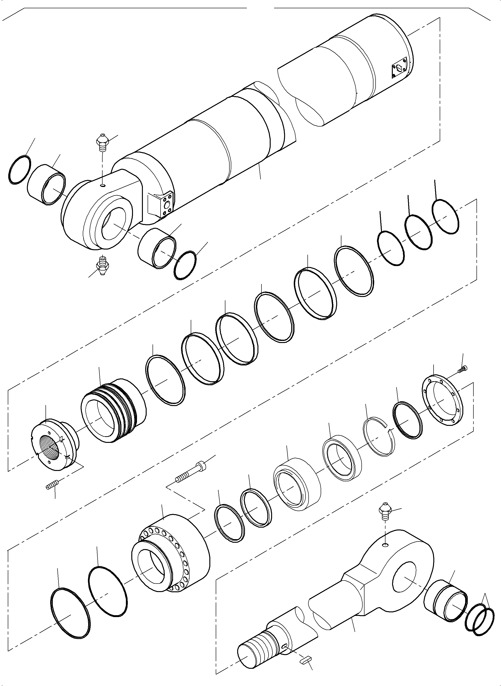 Komatsu parts book diagram for PC4000-6E S/N 08286: BOOM CYLINDER