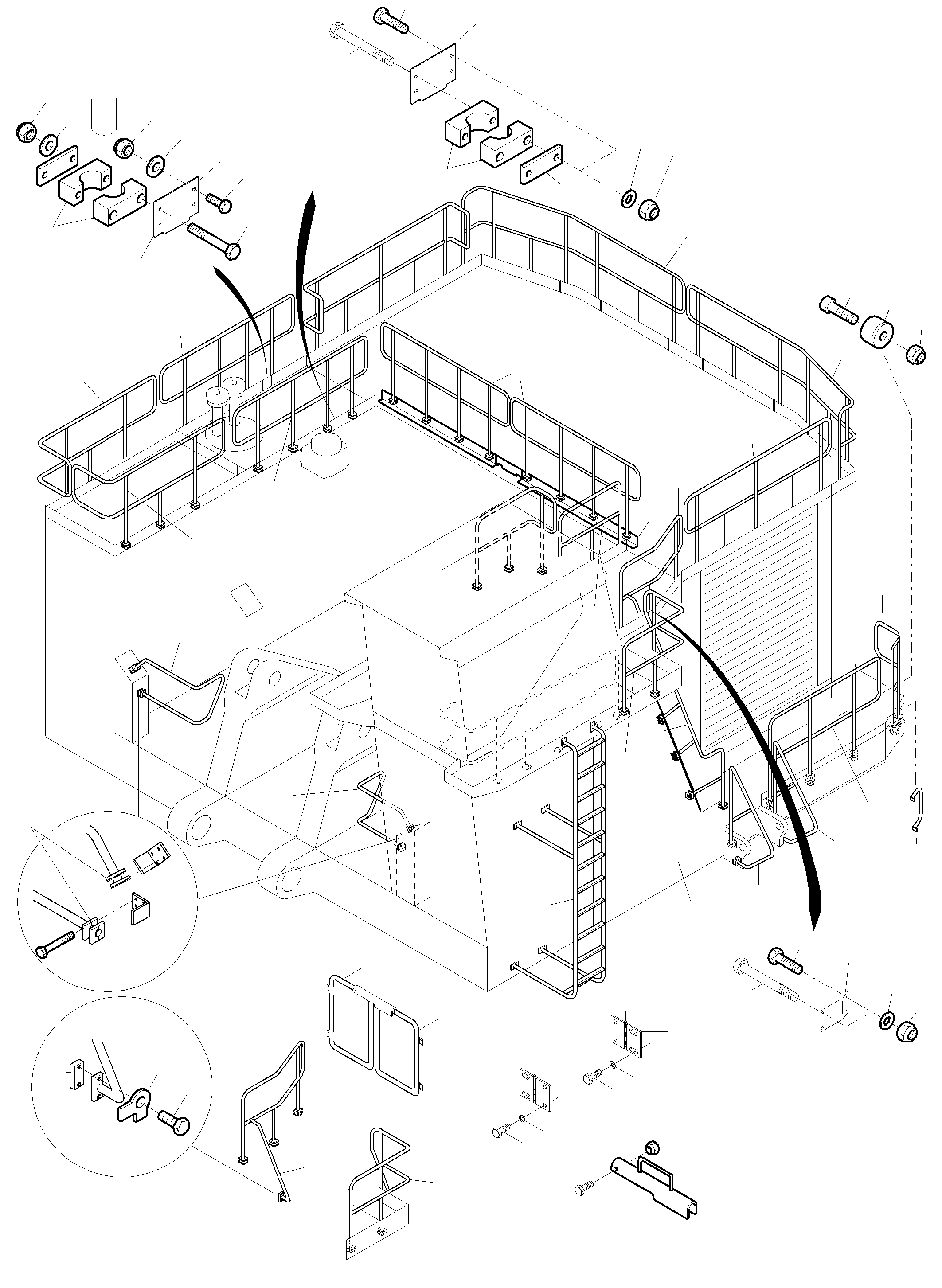 Komatsu parts book diagram for PC4000-6E S/N 08286: RAILS