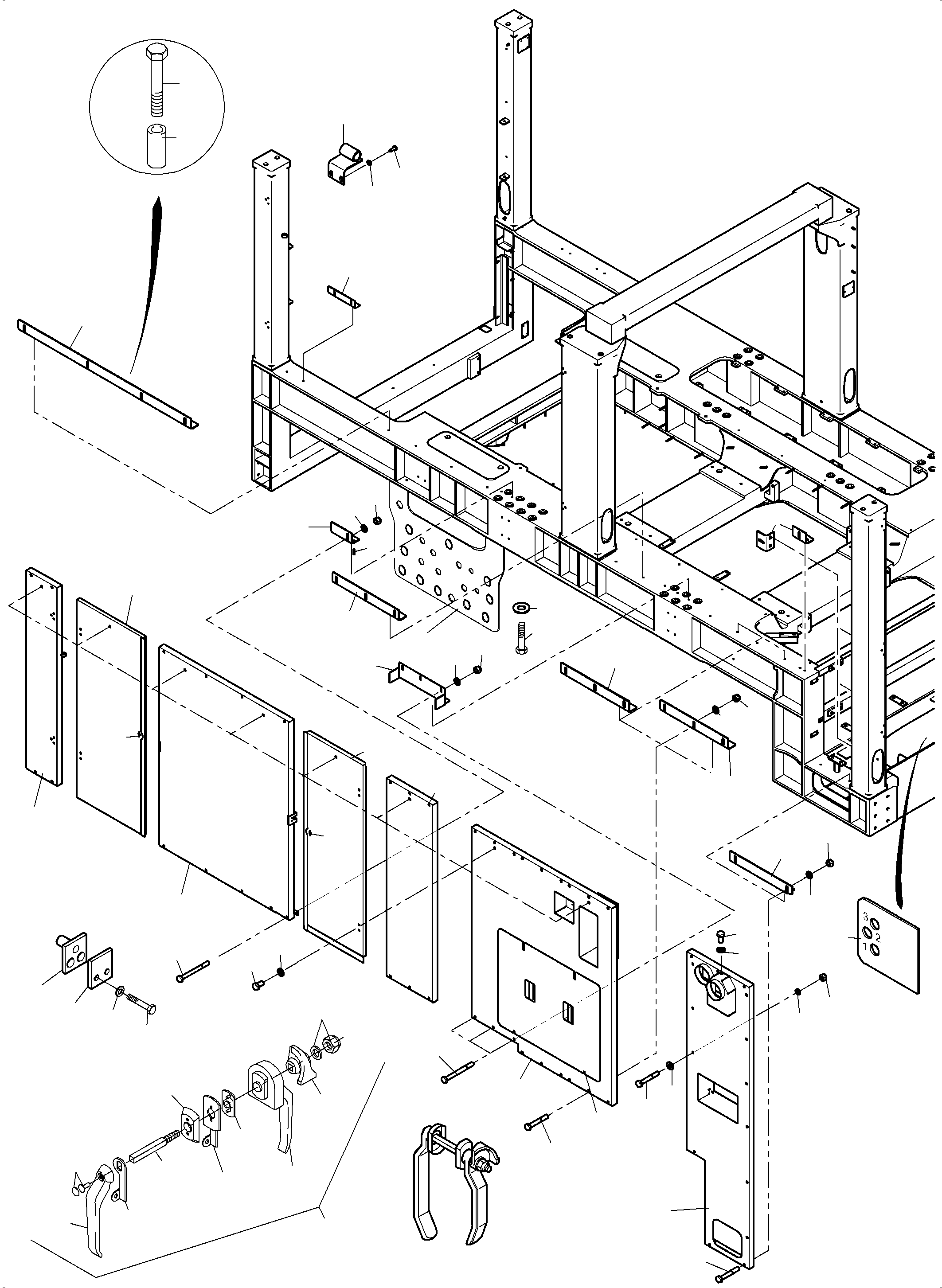 Komatsu parts book diagram for PC4000-6E S/N 08286: COVERING, ENGINE HOUSING