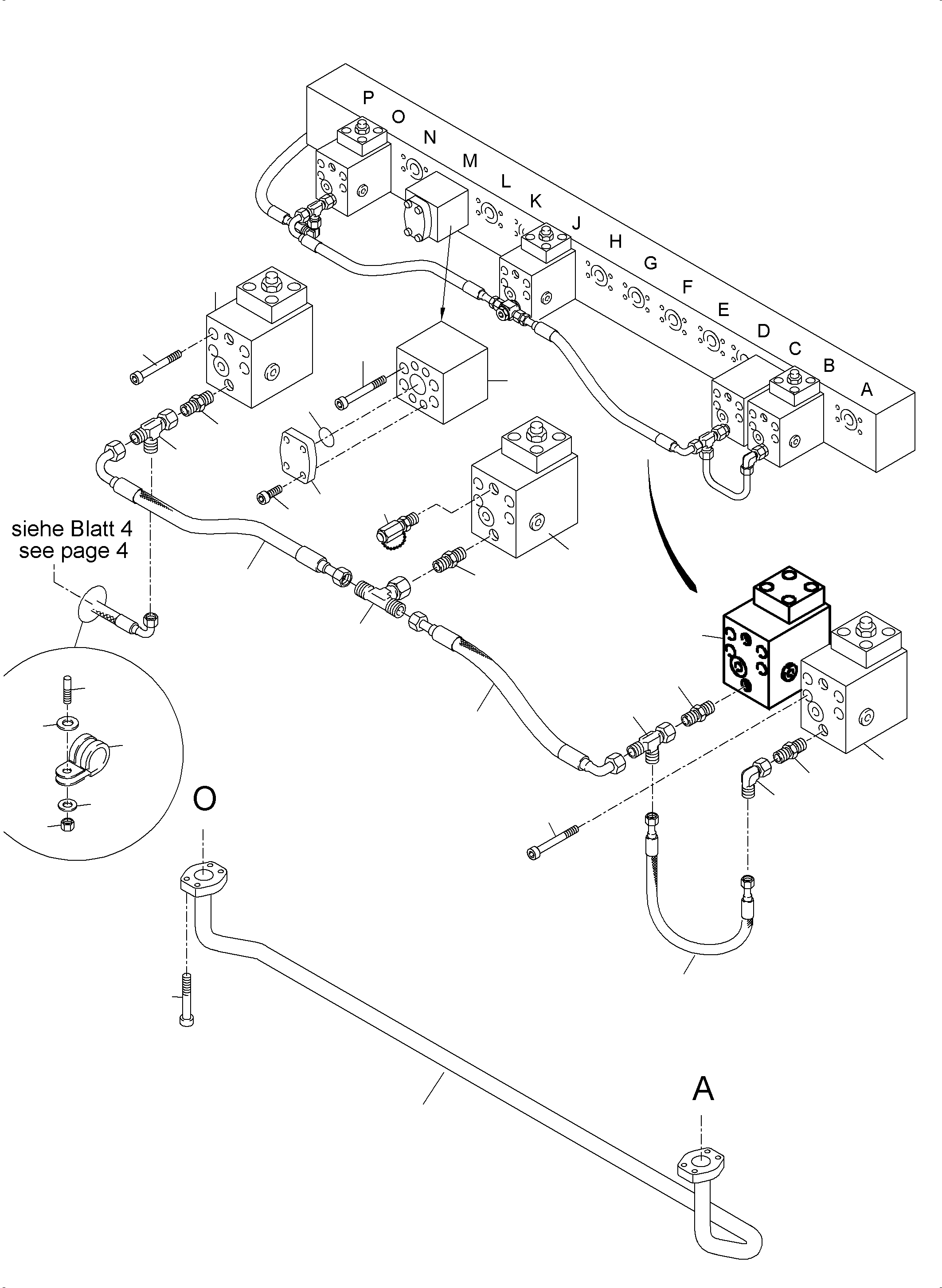Komatsu parts book diagram for PC4000-6E S/N 08286: MANIFOLD-VALVE-PIPING (FS)