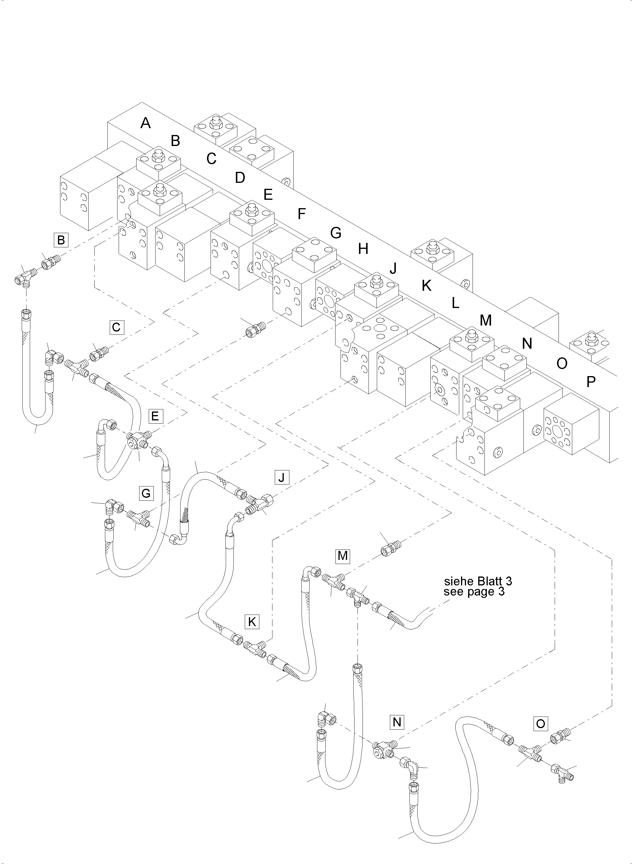 Komatsu parts book diagram for PC4000-6E S/N 08286: MANIFOLD-VALVE-PIPING (FS)
