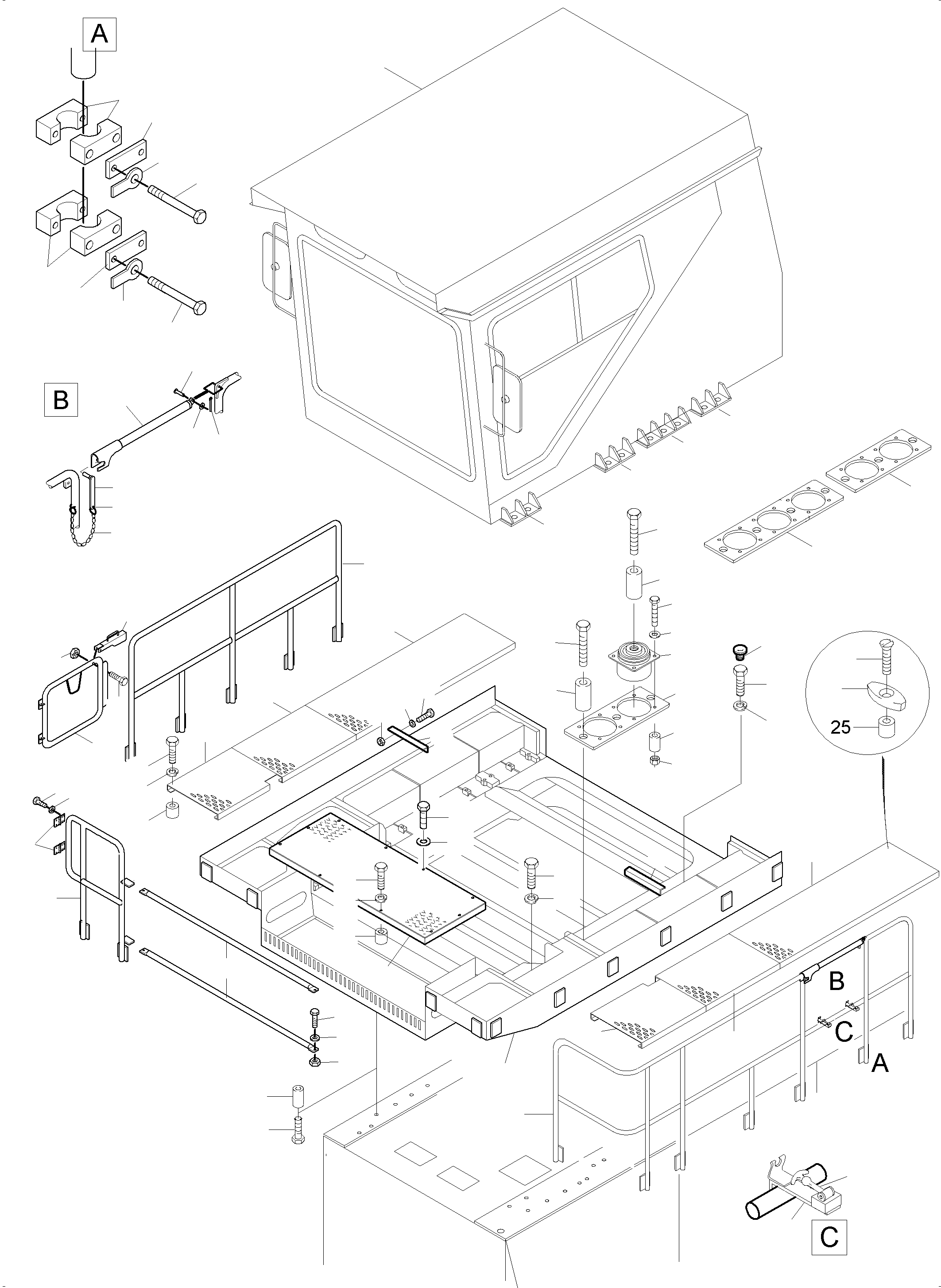 Komatsu parts book diagram for PC4000-6E S/N 08286: OPERATORґS CAB ARR.