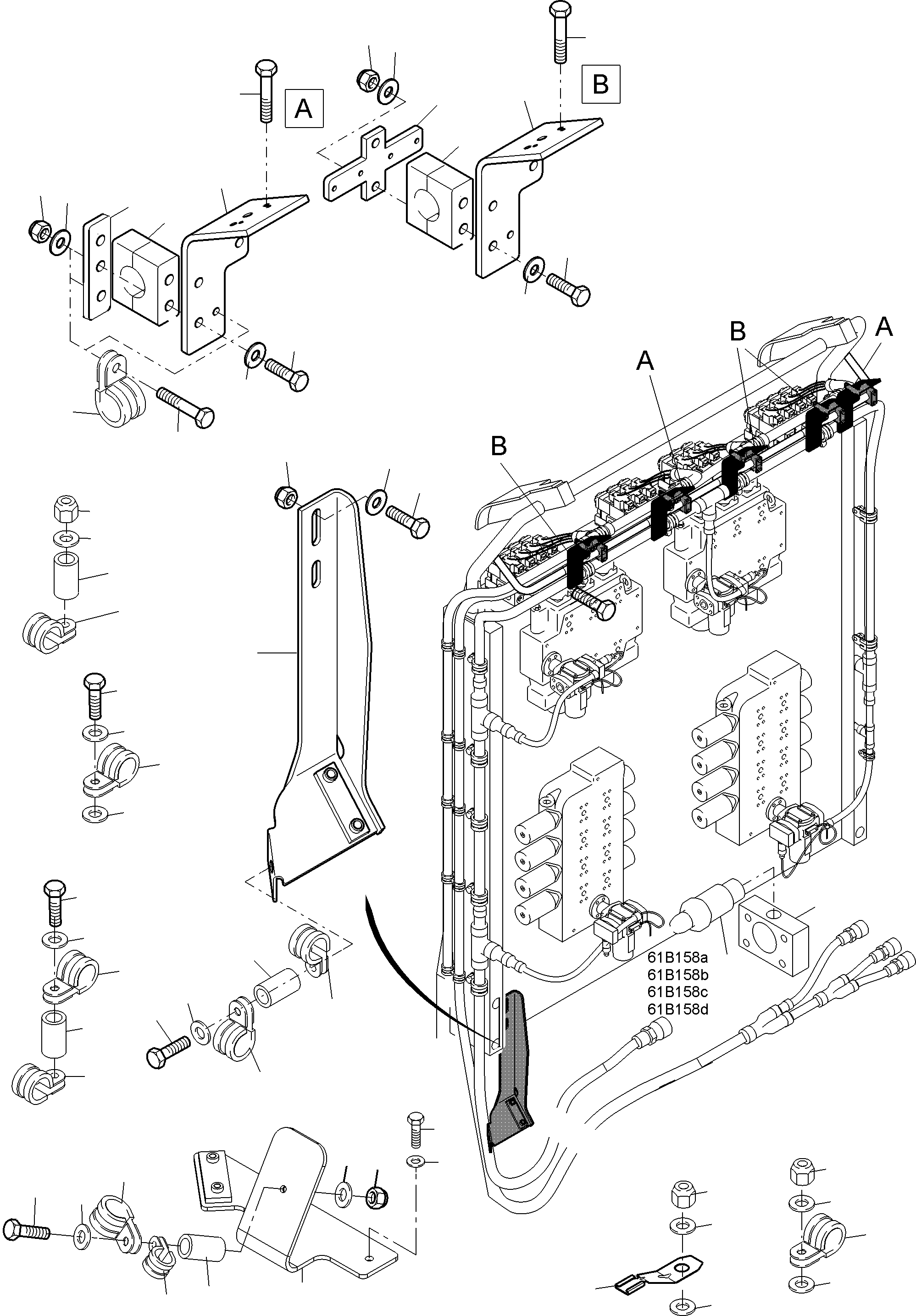 Komatsu parts book diagram for PC4000-6E S/N 08286: CABLES - CONTROL BLOCKS - H.P.-FILTER