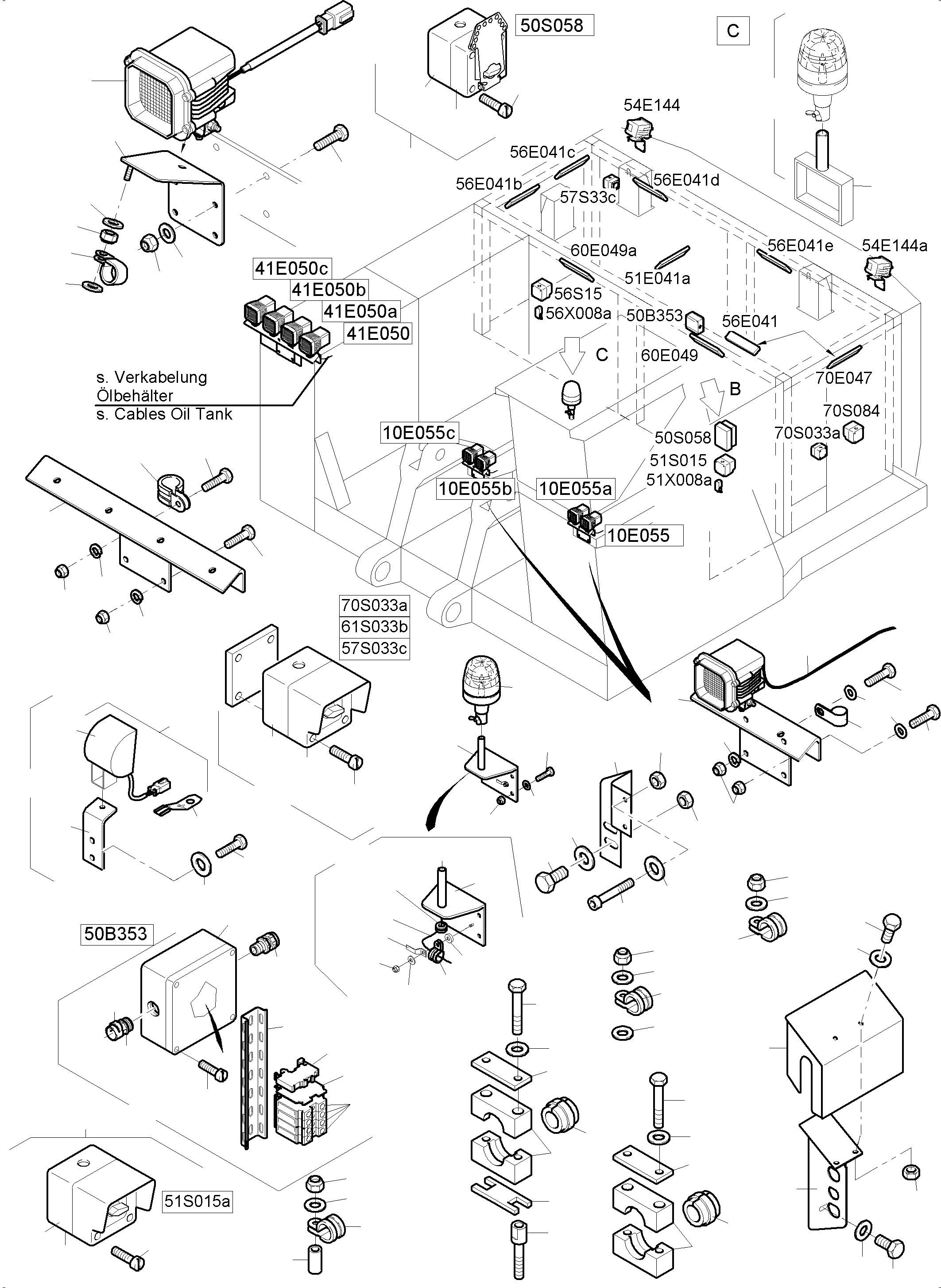 Komatsu parts book diagram for PC4000-6E S/N 08286: LIGHTING EQUIPMENT