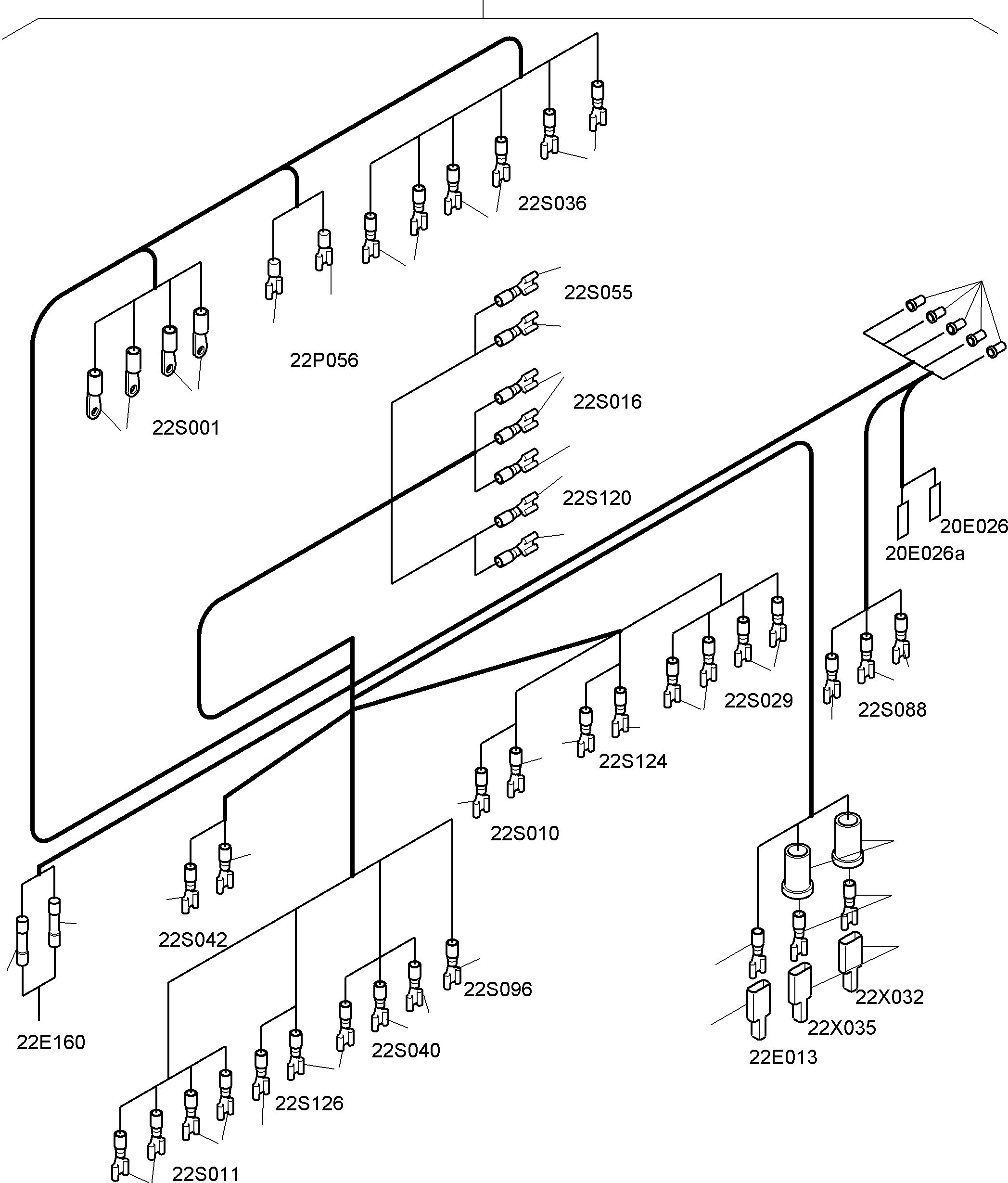 Komatsu parts book diagram for PC4000-6E S/N 08286: CABIN-HARNESSES-ELECTRIC