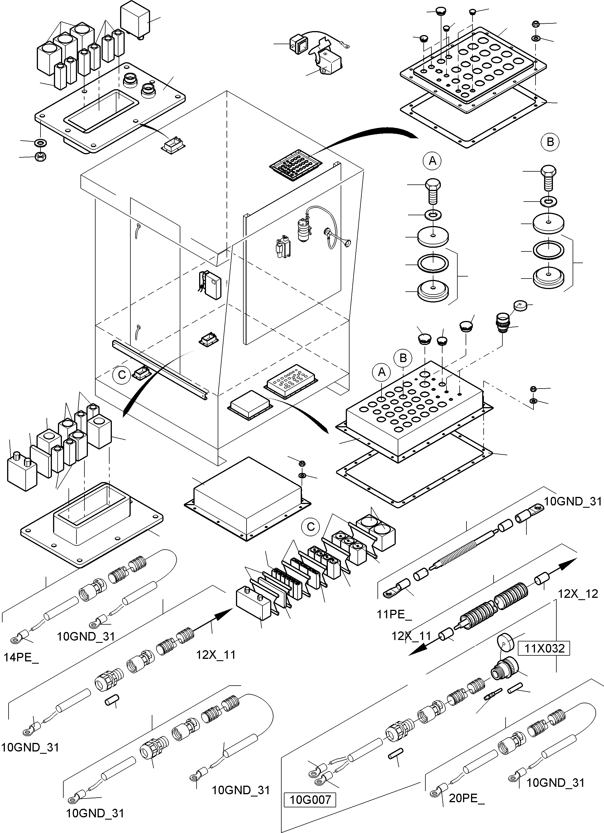 Komatsu parts book diagram for PC4000-6E S/N 08286: ELECTIC - CAB SUPPORT