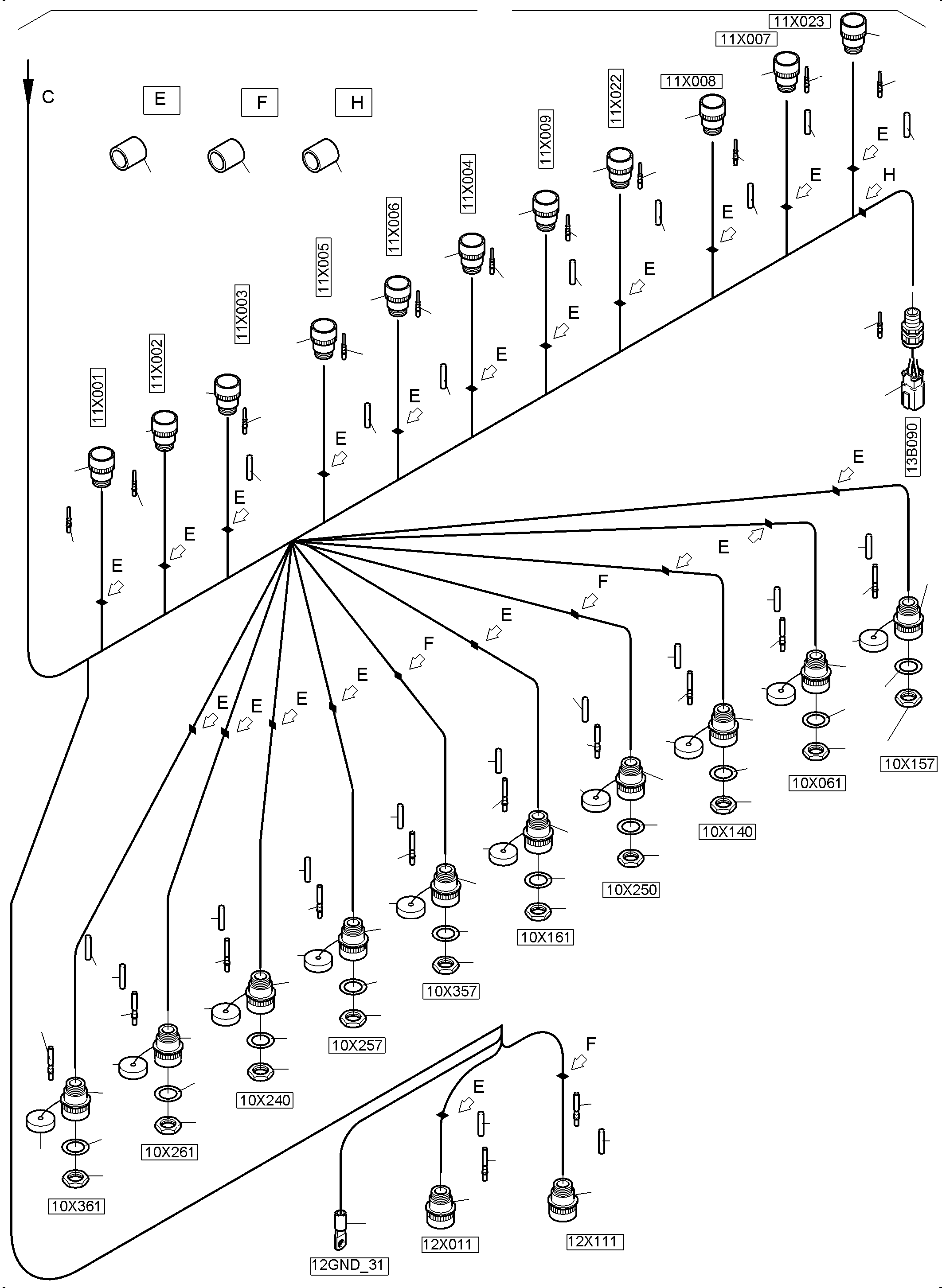 Komatsu parts book diagram for PC4000-6E S/N 08286: ELECTIC - CAB SUPPORT
