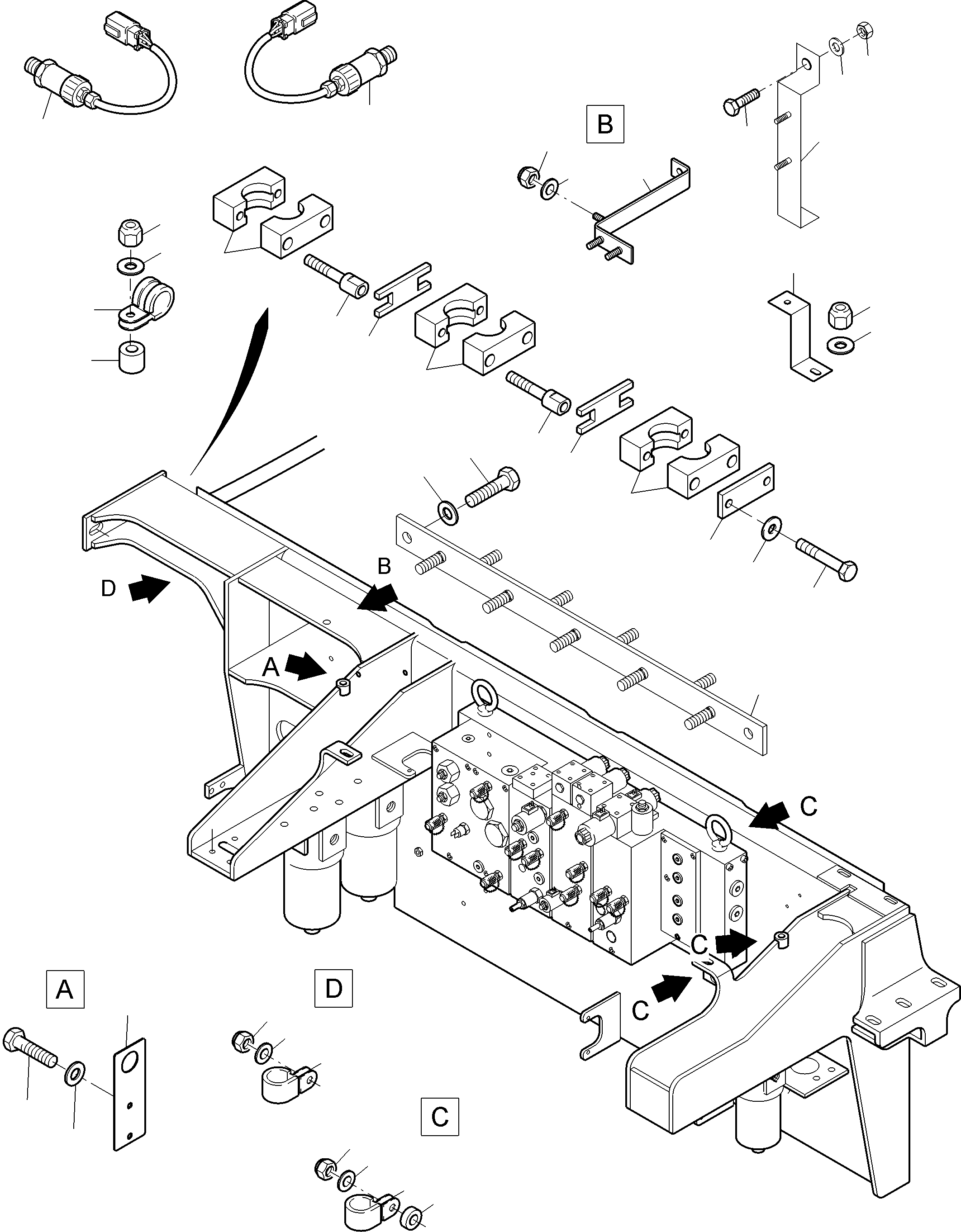 Komatsu parts book diagram for PC4000-6E S/N 08286: CABLES - CONTROL- AND FILTER PLATE