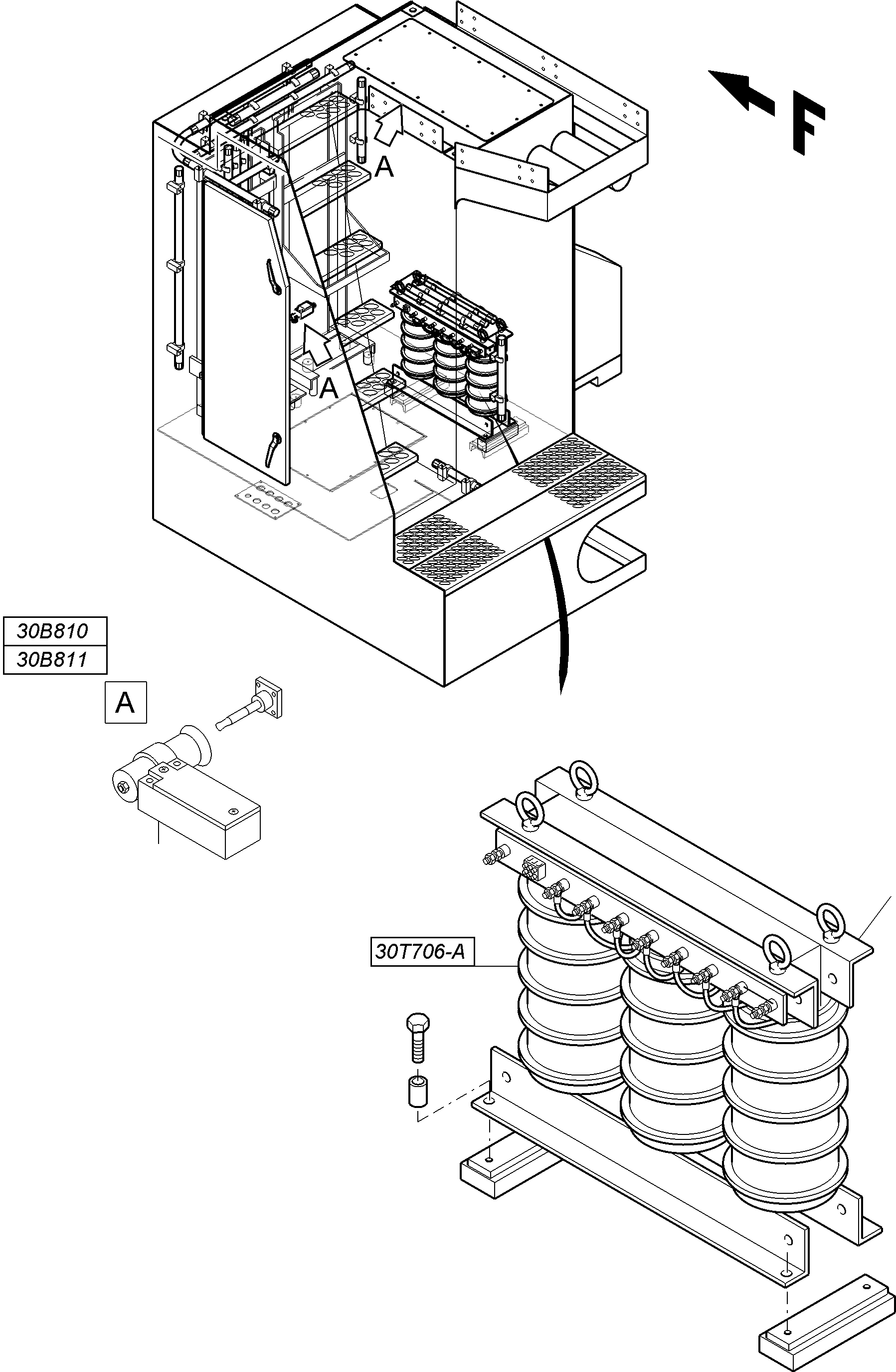 Komatsu parts book diagram for PC4000-6E S/N 08286: SWITCH CABINET (MS)